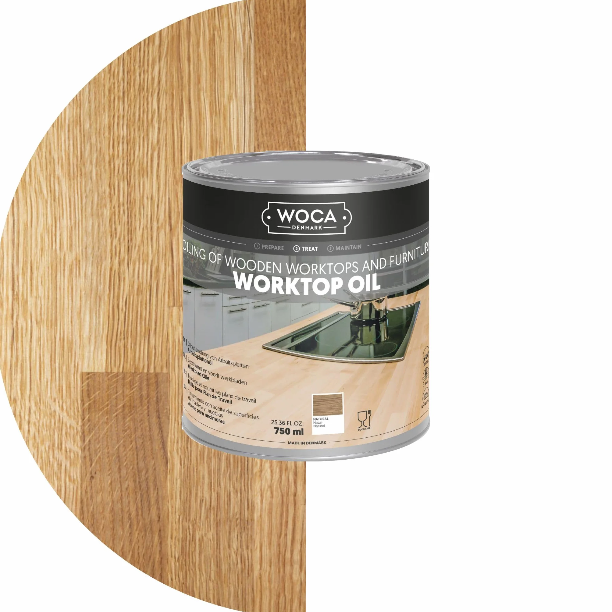 Woca 527713AA - Aceite de encimera, 0,75 l, naturaleza