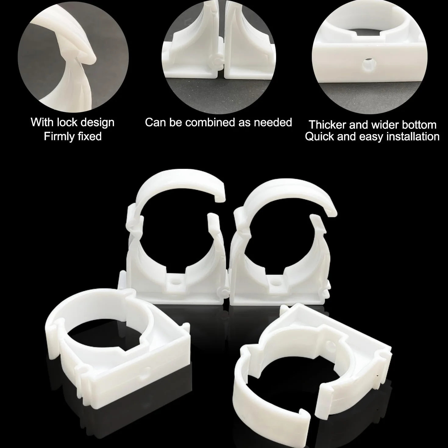 Abrazadera de Tubo 32mm Soporte Tuberia 24Pcs Sujecion de TuboPVC Reparación de Hebillas de Tuberías de Agua Aplicar a Tuberías Mangueras de Seguridad (M32)