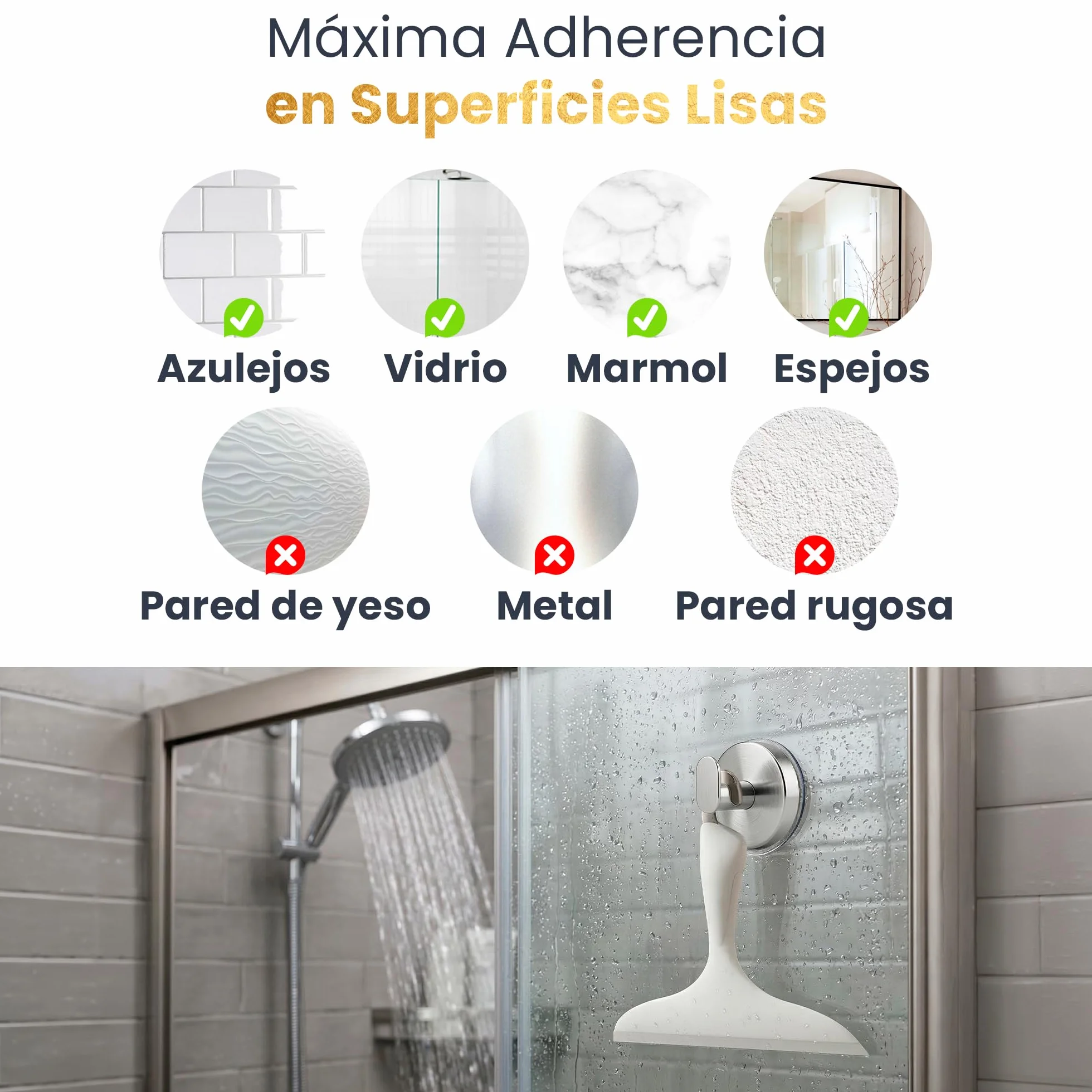 2 Toalleros de baño sin Taladro de Acero Inoxidable – Colgador Ventosa Resistente hasta 8 kg – Ideal Accesorios baño sin Taladro y Accesorios Cocina