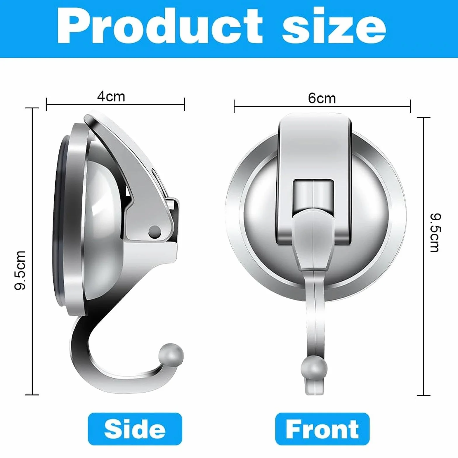 Ganchos Ventosa para Pared Baño, 3 Piezas Gancho Ventosa Vacio Sin Agujeros Ganchos Ventosa Súper Fuerte Ganchos Pared Puerta Impermeable Ganchos Succion de Plástico para Colgar Toallas Cocina Ducha