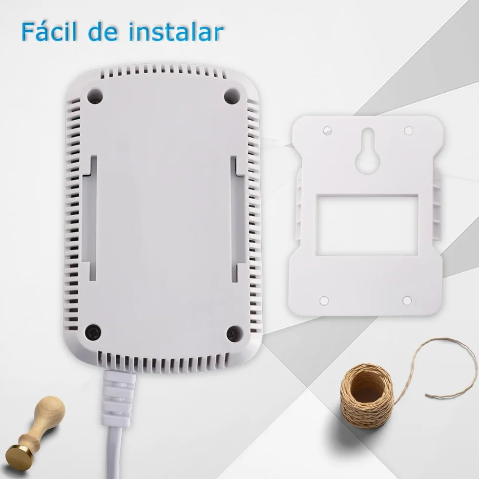 D MODUN - Detector de Gas, Fugas de Gas Natural/LPG/gas de Carbón, Monitor de Metano Propano Butano, Advertencia de luz Estroboscópica 100dB, Alarma de gas enchufable adecuado para Cocina, RV, Garaje