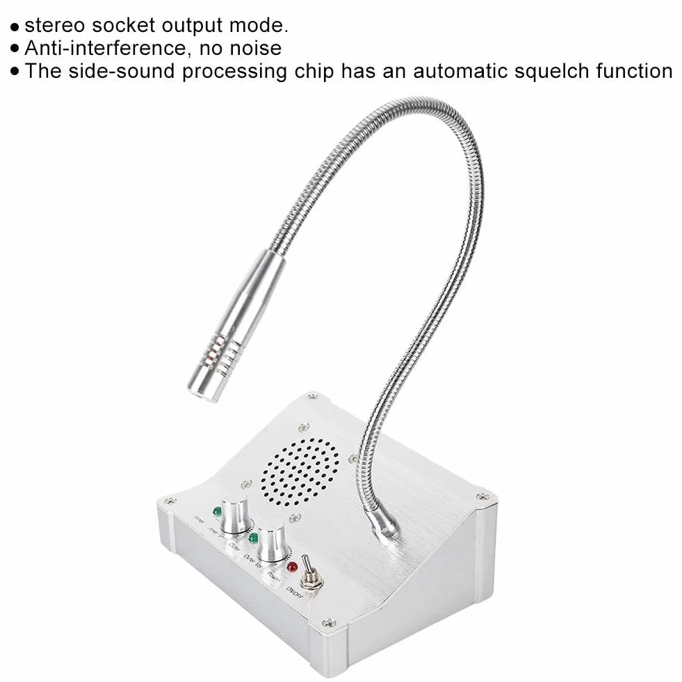 Sistema de Interfono de Doble Vía, Sistema de Intercomunicador de Dos Ventanas para Mostrador para Banco/hospital/taquilla, Antiinterferencia, Reducción Automática de Ruido