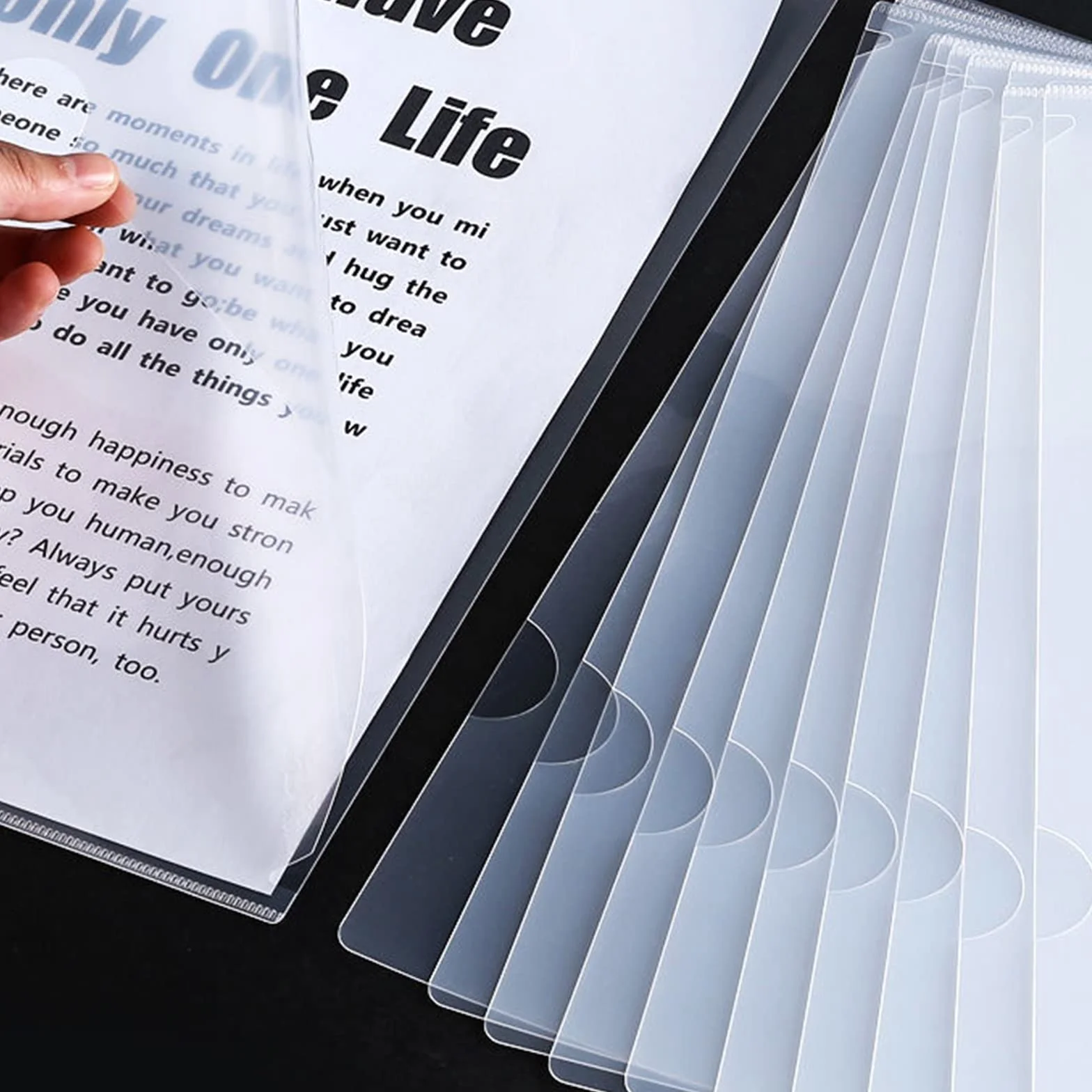 50 Piezas Carpetas Transparentes A4 Plástico para Documentos Oficina Escolar