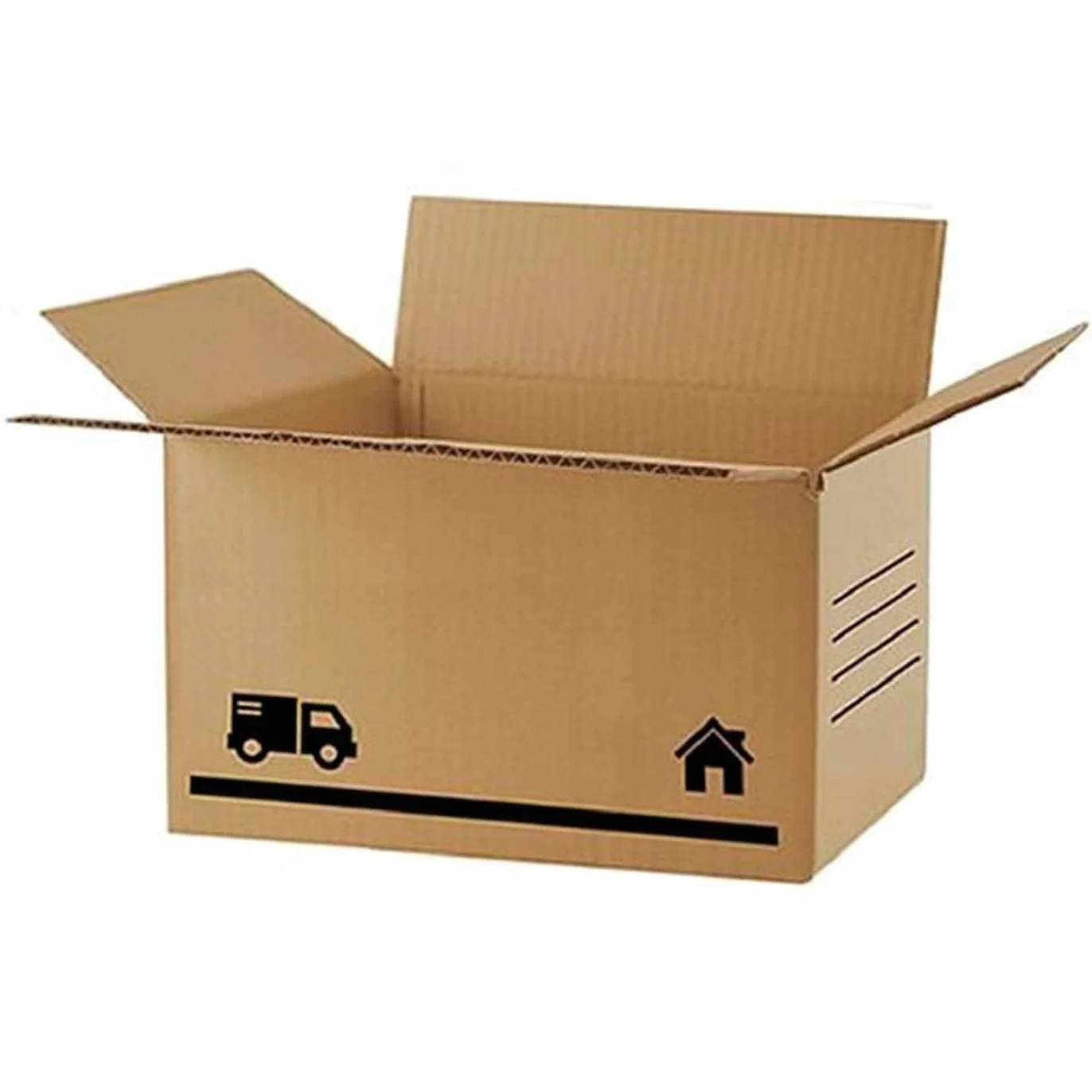 Pack de 6 cajas de cartón reforzado para mudanzas 80 x 40 x 40 cm plegables reutilizables