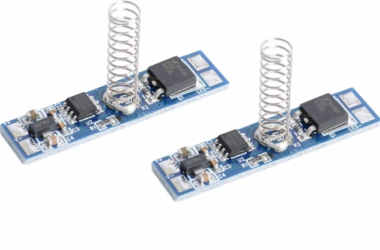 Aftertech® 2 interruptores de inmersión táctil de 12 V, 24 V, 8 A, para perfiles de aluminio y tiras LED con indicador LED azul con memoria