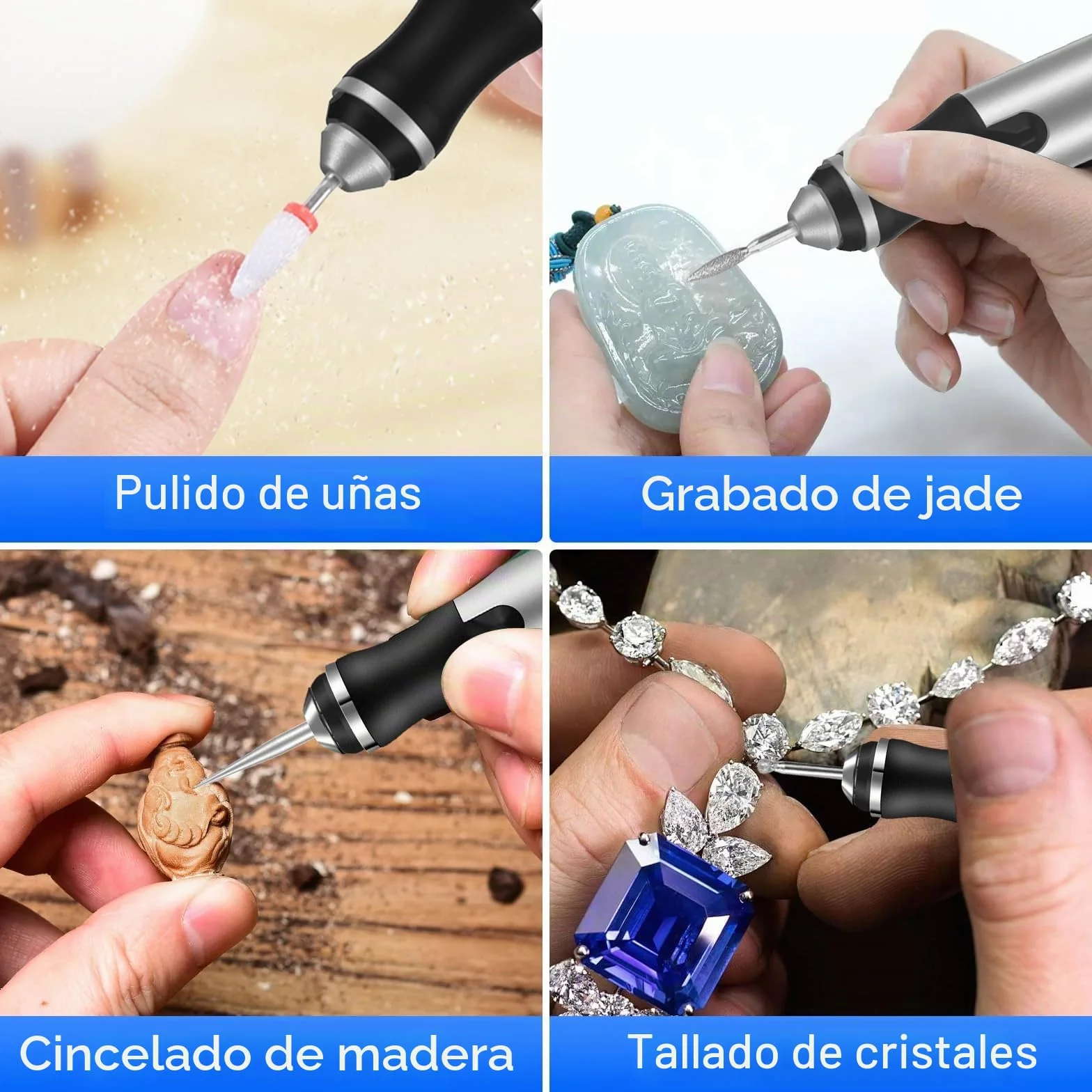 Euakee Bolígrafo de Grabado Recargable por USB, Mini Grabador Eléctrico de Bricolaje, Herramientas Rotativas Inalámbricas, Herramienta de Grabado Portátil para Joyería, Madera y Metal