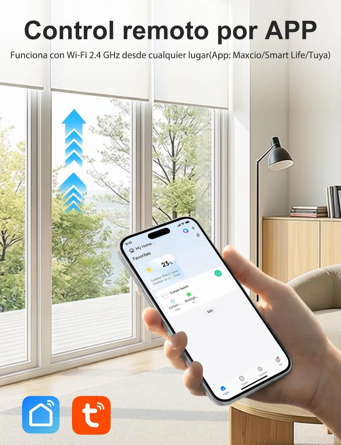 【LED Controlable】Alexa Interruptor Persiana, Maxcio Interruptor Wifi Compatible con Alexa y Google Home, Control de APP y Función de Temporizador, para Motor Persiana, Motor Tubular-4 Packs