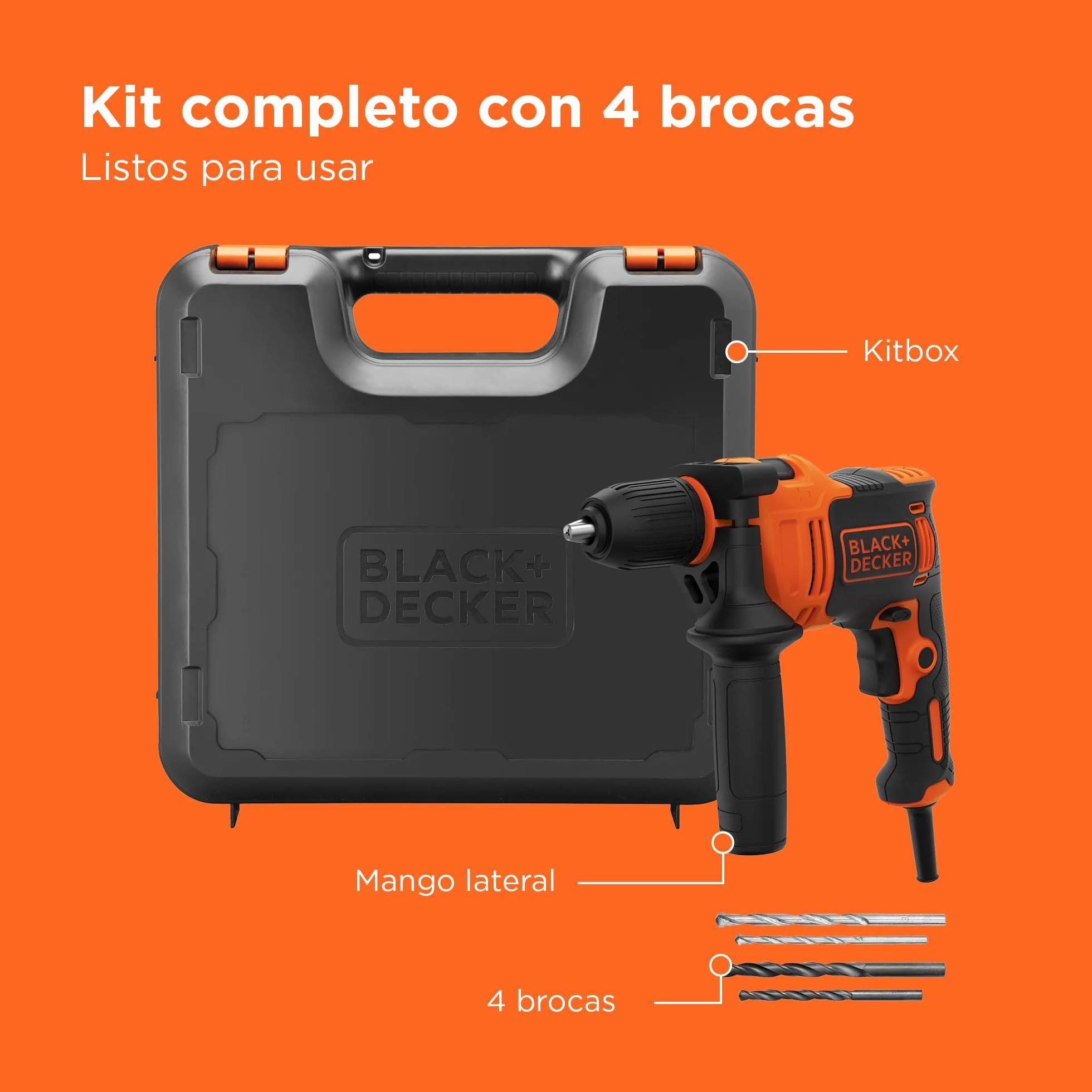 BLACK+DECKER BEH710K-QS Taladro percutor 710W 0-2800 RPM
