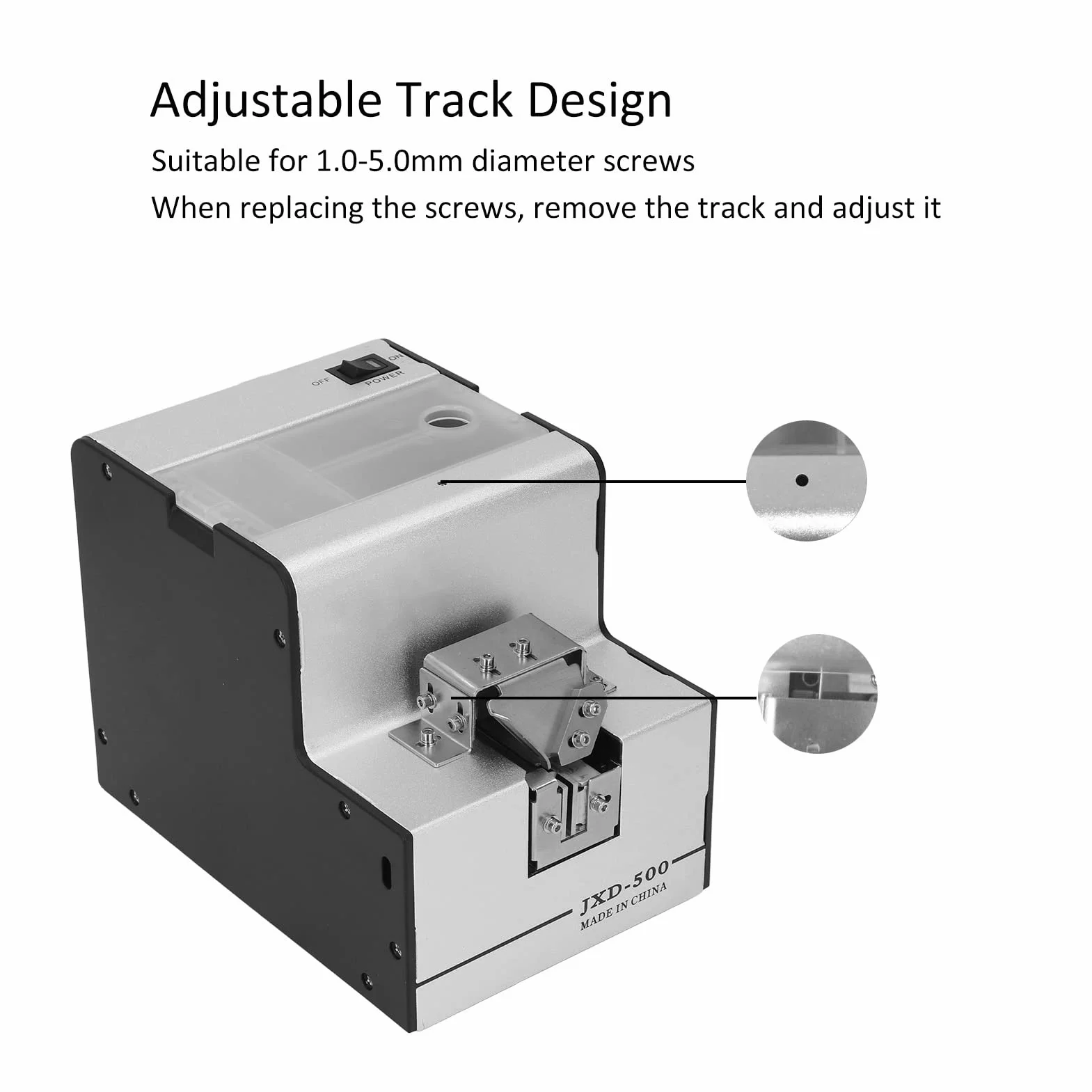Proveedor de Tornillos Automáticos, Dispensador de Tornillos Ajustables de Aleación de Aluminio de Baja Vibración 100‑240 V para Tornillos de Máquina Y Autorroscantes(Enchufe de la UE)