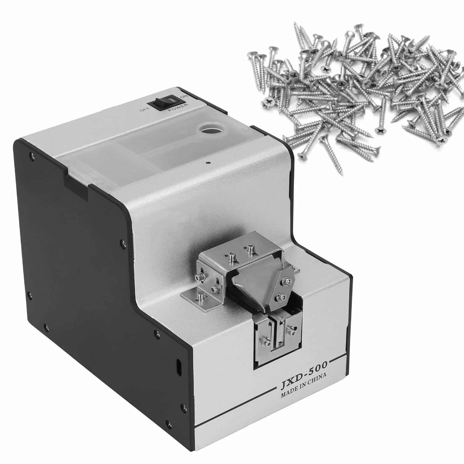 Proveedor de Tornillos Automáticos, Dispensador de Tornillos Ajustables de Aleación de Aluminio de Baja Vibración 100‑240 V para Tornillos de Máquina Y Autorroscantes(Enchufe de la UE)