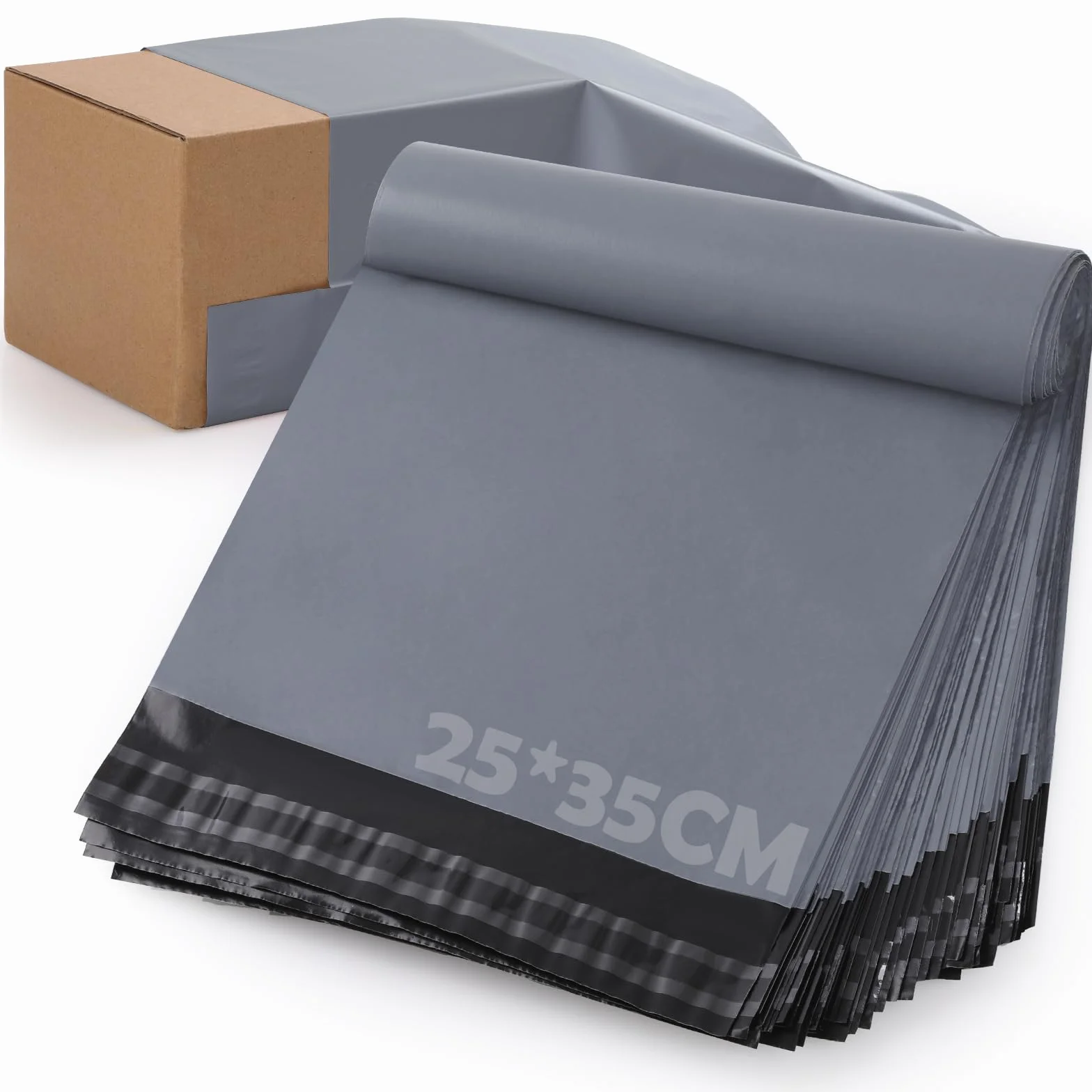 Bolsas para Envios Paquetes 100 Piezas 25x35CM Polietileno Autoadhesivas Impermeables Gris