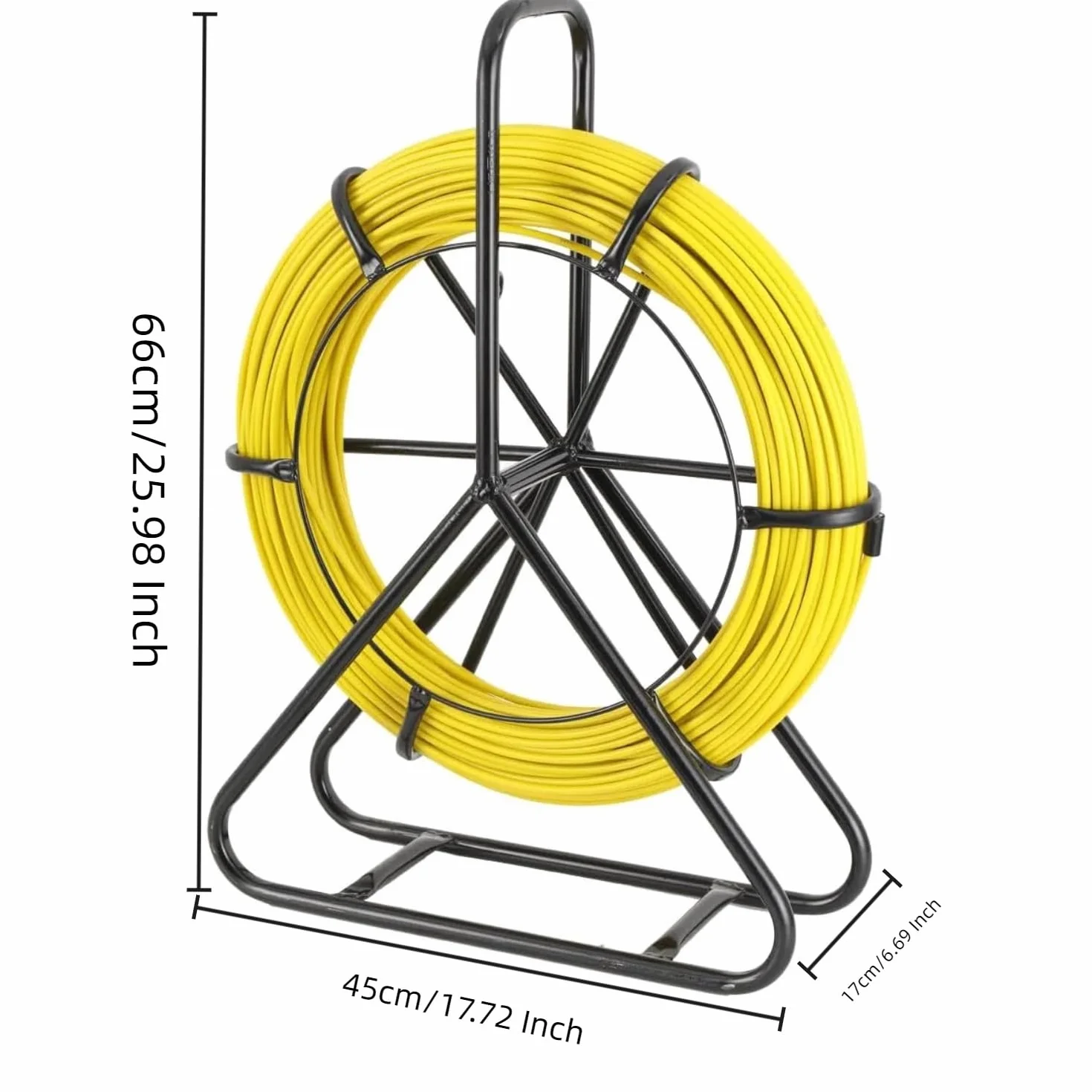 Guía de Fibra de Vidrio Fish Tape Cable de fibra de vidrio Cable Eléctrico de Fibra de Vidrio100m Ø6mm Conducto Cable Rodder Fibra de Vidrio Cable Rod Extractor con Jaula y Soporte