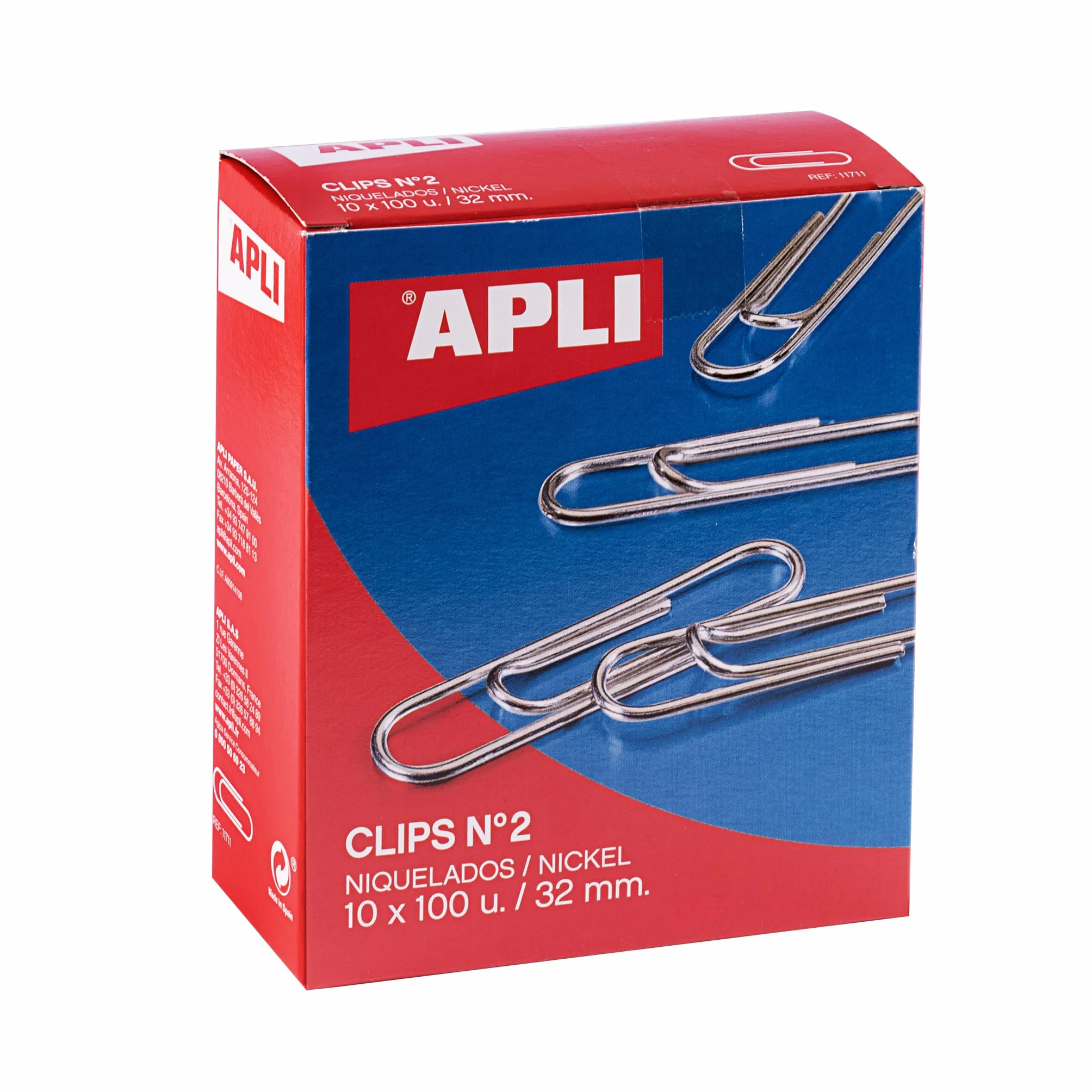 APLI pack de clips galvanizados 32 mm 1000 unidades