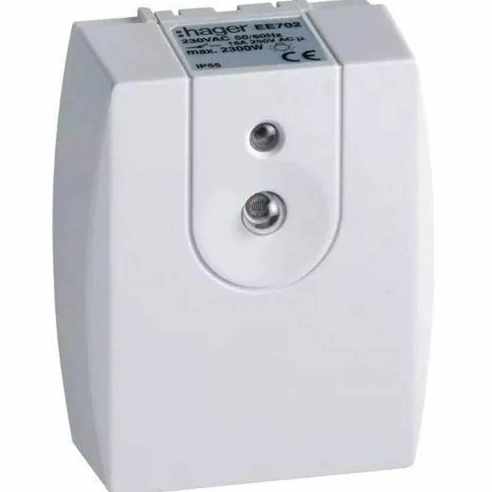 HAGER (AUT.+REST) - Hager Interruptor crepuscular de pared con célula integrada, 1 conmutado, 16 A