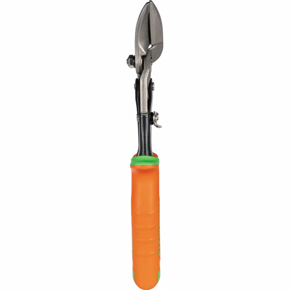 Klein Tools 2401R Tijeras compensadas de corte derecho, tijeras de hojalata de aviación con hoja forjada para corte de chapa de precisión
