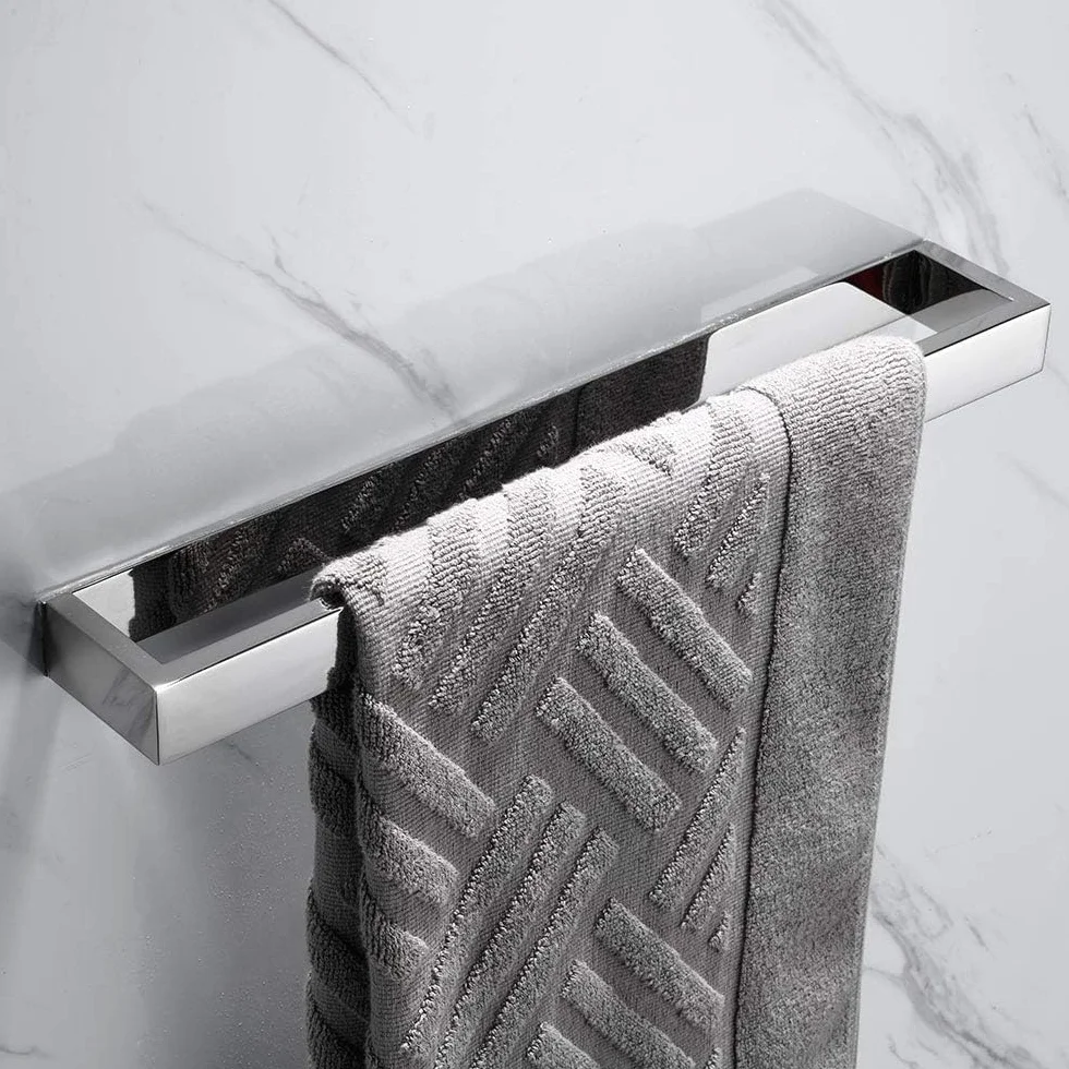 Toallero Autoadhesivo de Aceros Inoxidables Toallero de Pared Sin Perforación Cromado Toallero de Baño para Baño Cocina (40 cm)