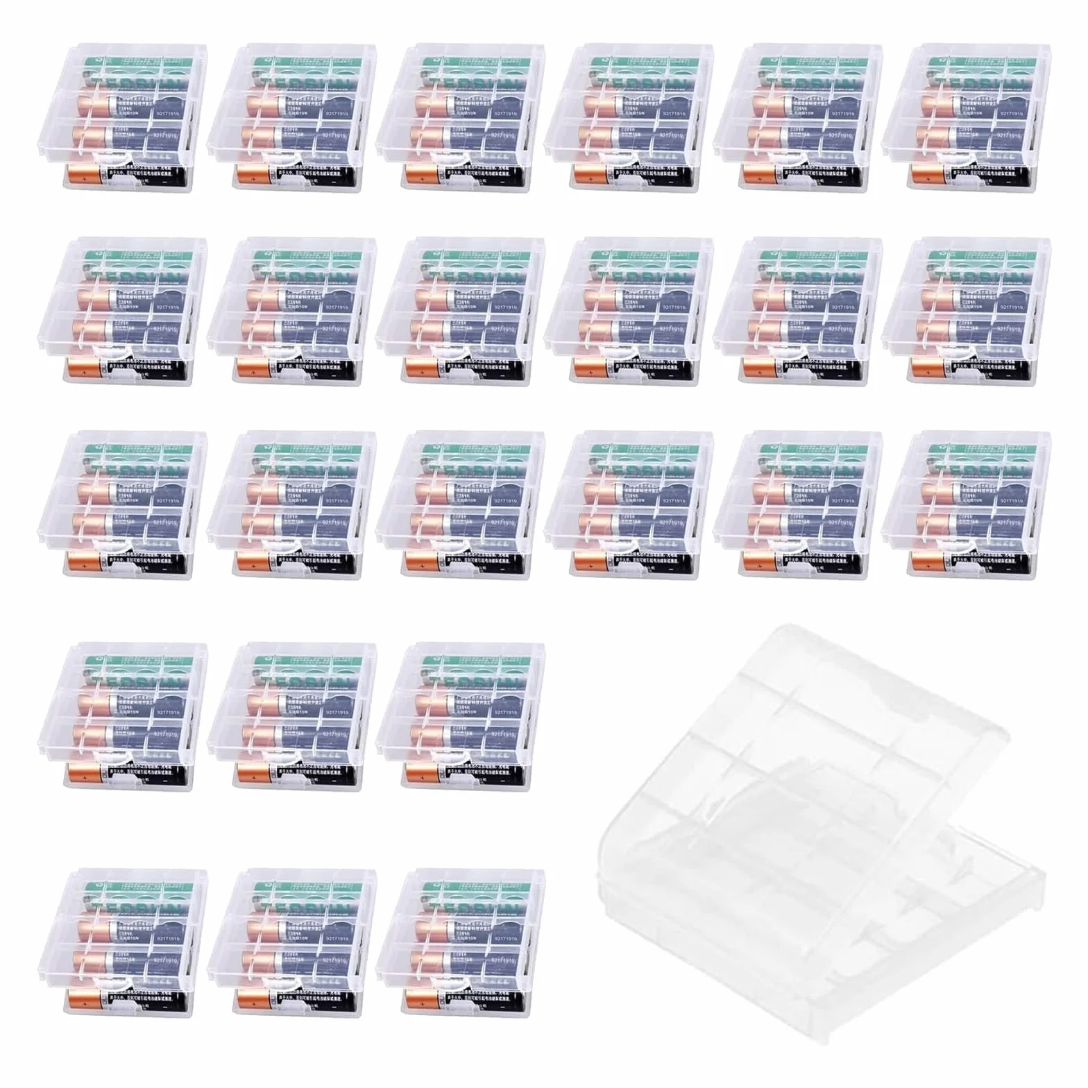 Caja de Batería de Plástico,Caja de Plásticode Translúcido,Contenedor de Batería, Organizador para Pilas,para AA/AAA Baterías Almacenamiento (12)