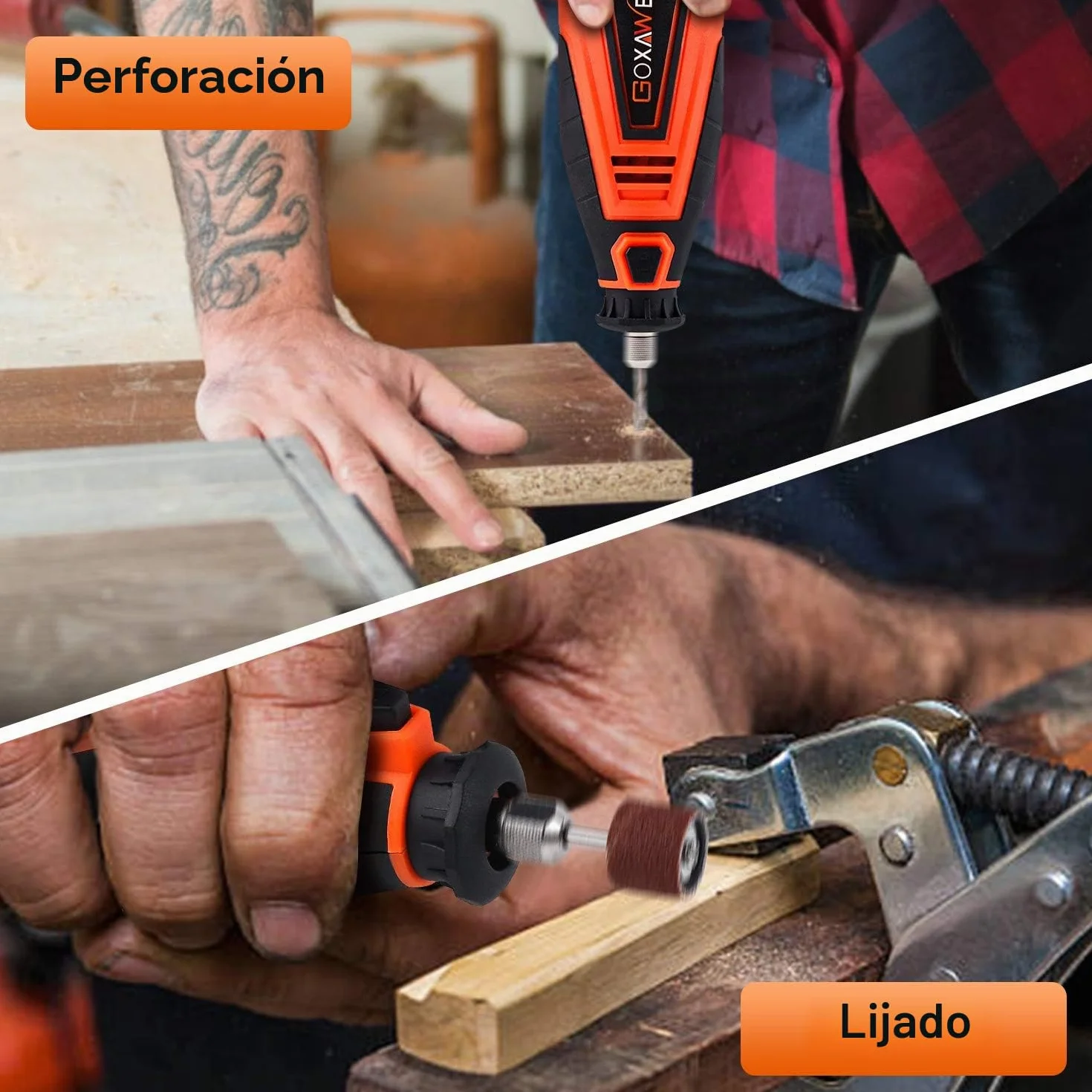 GOXAWEE Herramienta Rotativa de 135 W, Kit de Multiherramienta con 181pcs Accesorios, 8000-35000 RPM Ajuste de Velocidad, Mini Amoladora Eléctrica para Grabar, Cortar, Pulir, Proyectos de Artesanía
