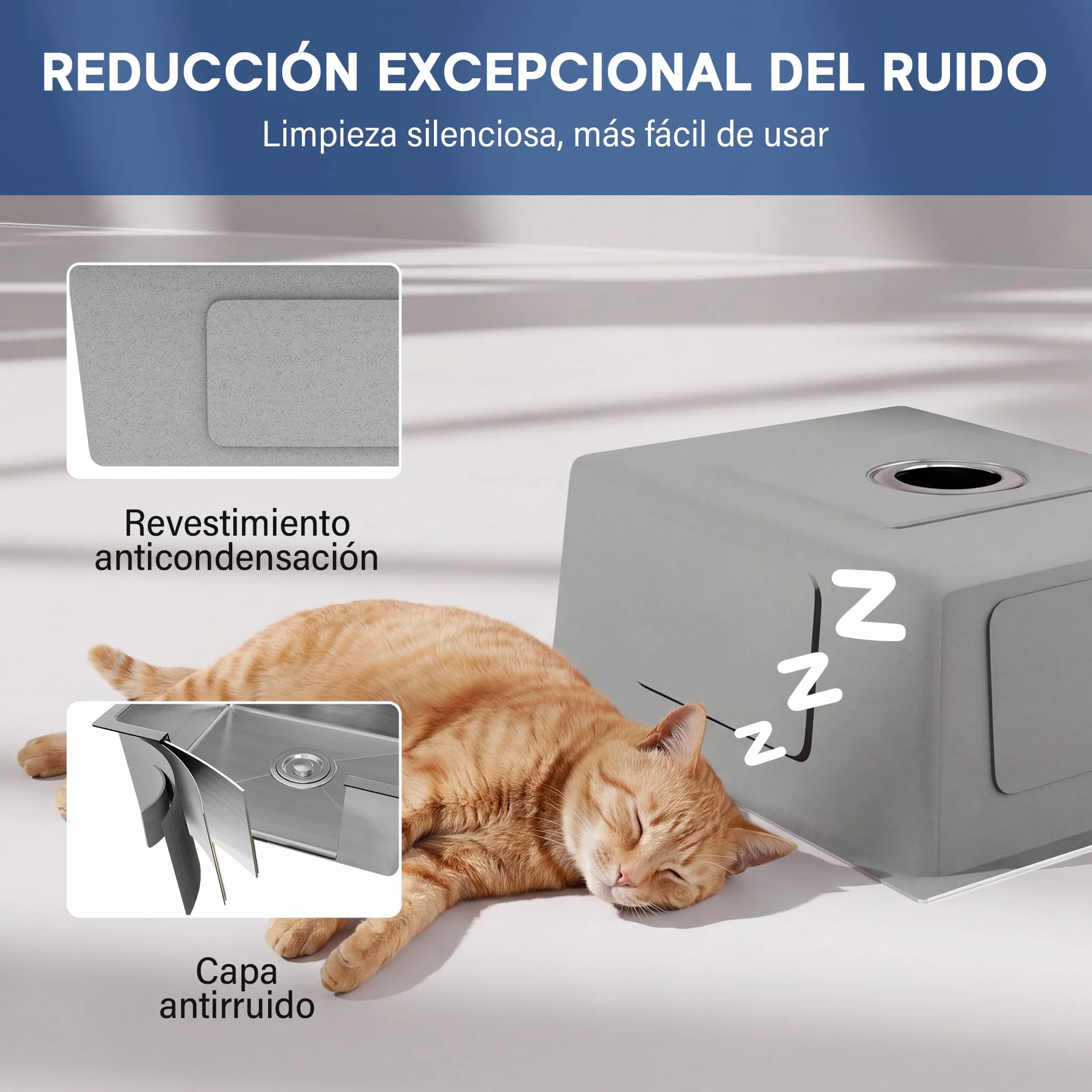 Fregadero Cocina 50x45 cm, STANEW Fregadero Cocina 1 Seno,Fregadero Inox con Dispensador de Jabón y Sifón，Sobre Encimera,Adecuado para Cocinas Pequeñas y Autocaravanas.
