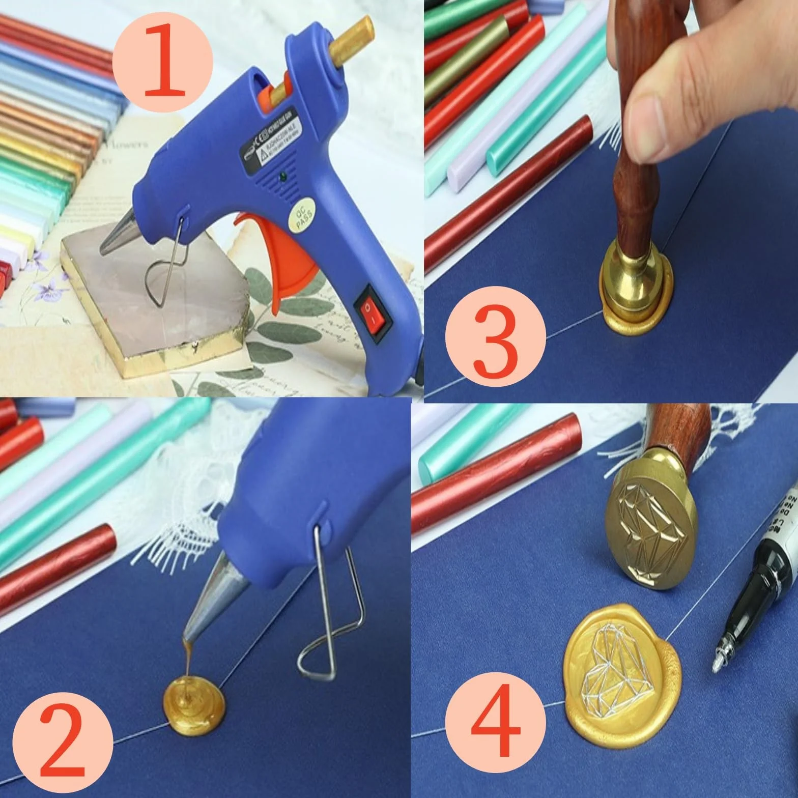 1,1 cm Cera de palos, Atopbb Silver Wax Stick 10 unidades pistola de pegamento para sellos de cera, para cartas, tarjetas de felicitación, vino, manualidades, bodas y fiestas (plata)