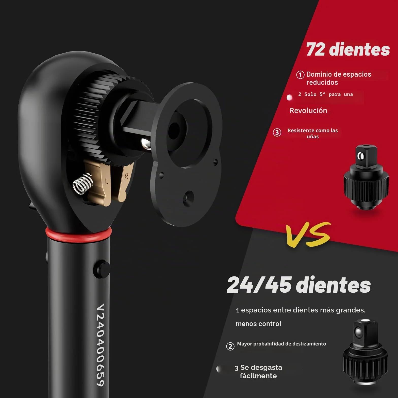 VANPO 3/8" Llave Dinamométrica 5-60Nm, 72 Dientes Bicicleta y Moto Llave Dinamométrica Set 3 Piezas con Barra de Extensión de 125cm, 3/8"-1/4" Adaptador, para Reemplazo de Bujía