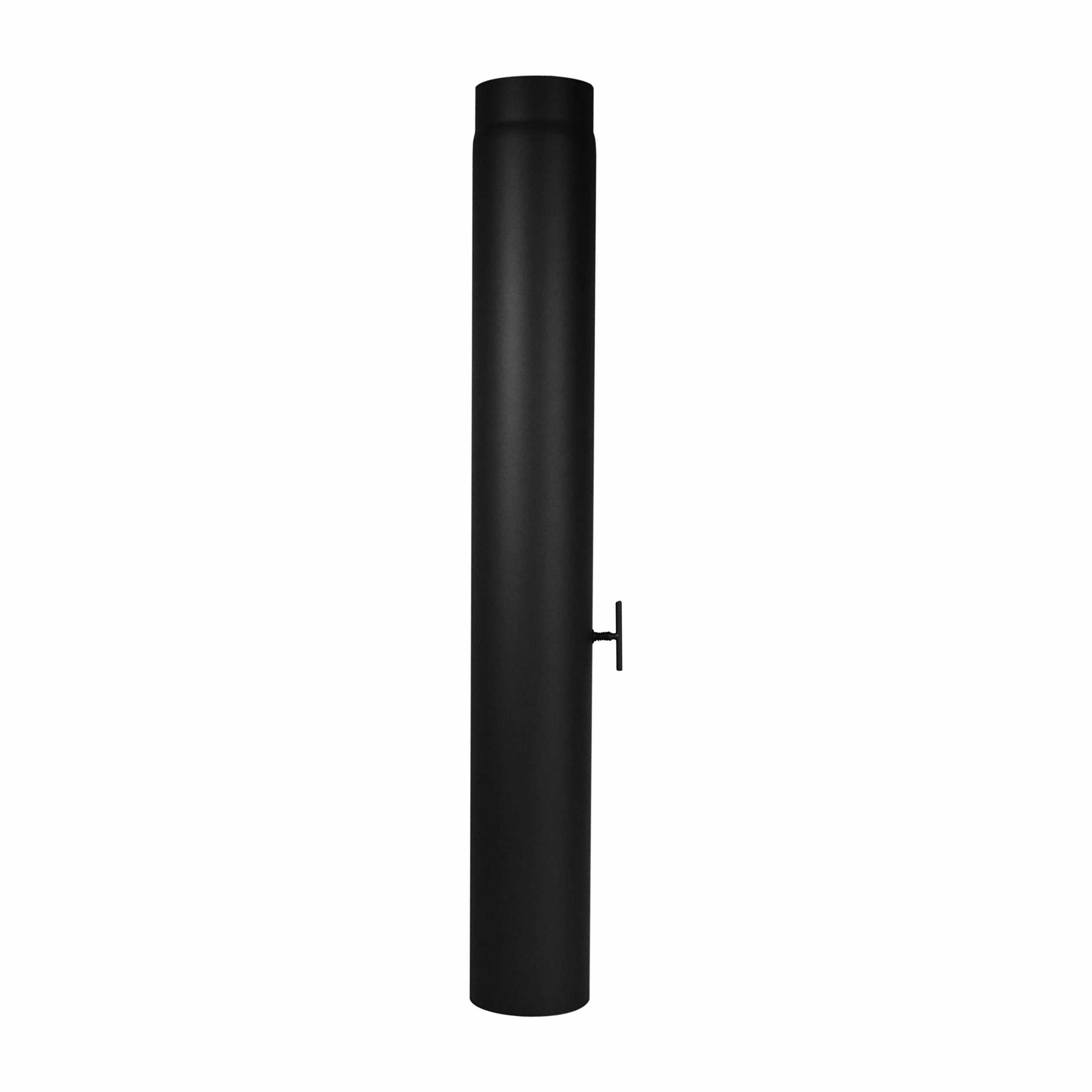LANZZAS Tubo de humo de 1000 mm con válvula de mariposa, diámetro de 130 mm, color: negro, tubo de extensión de tubo de estufa