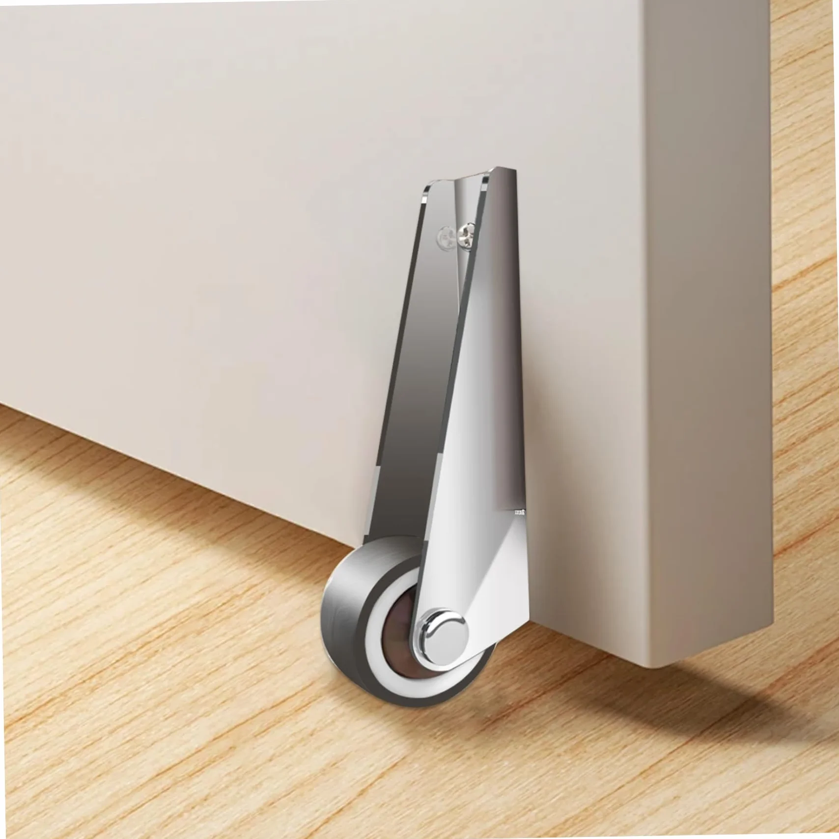 Rueda para puerta de goma termoplástica, soporte inclinado, direccional con tornillos para valla de jardín