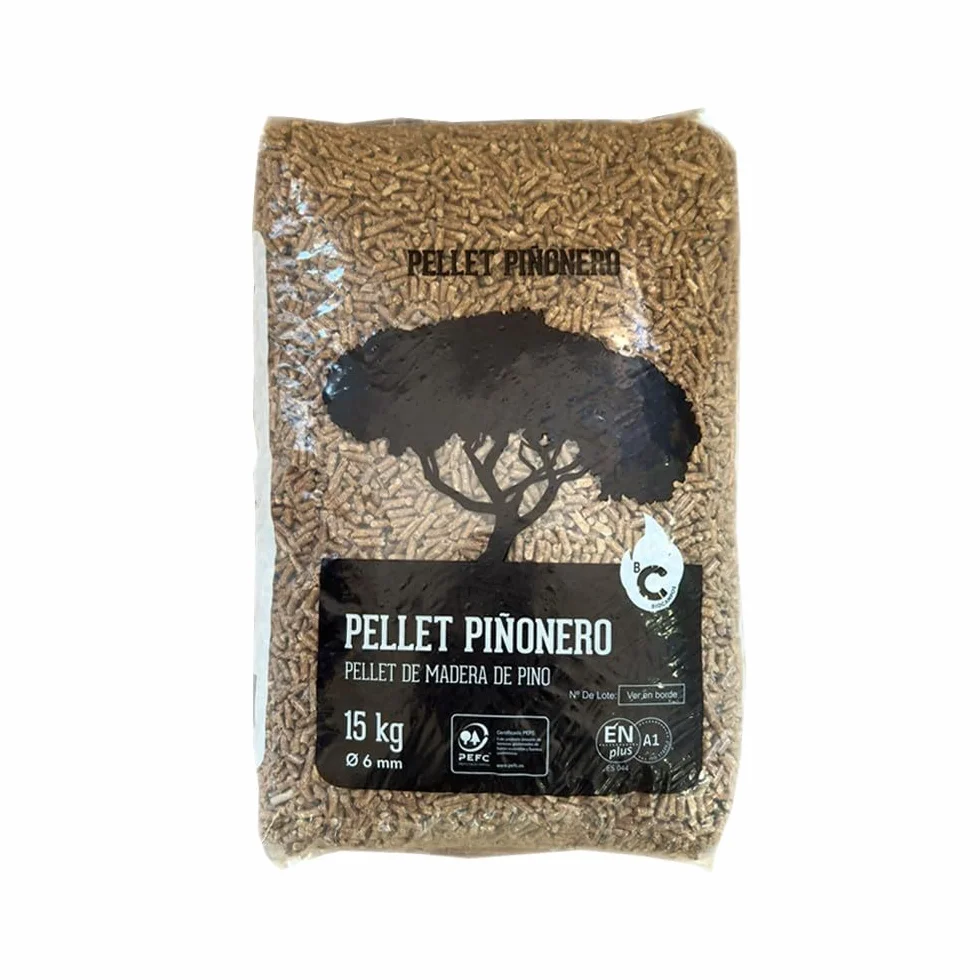 Saco de Pellet 100% Pino para Calderas y Estufas - 15Kg
