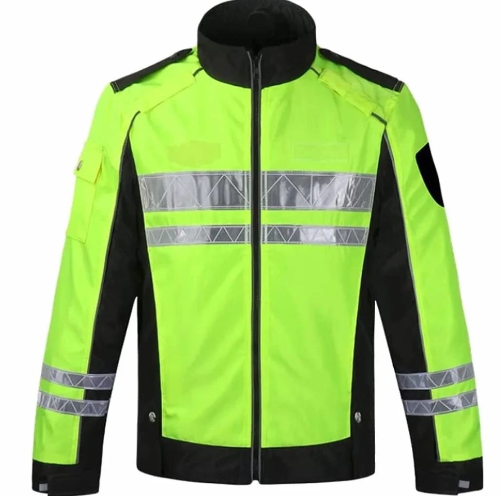 Chaleco De Seguridad Cycling Traje Reflectante de Tela de Seguridad Chaqueta Fluorescente Fluorescente con Cremallera con Cremallera Reflectantes Chaleco De Trabajo