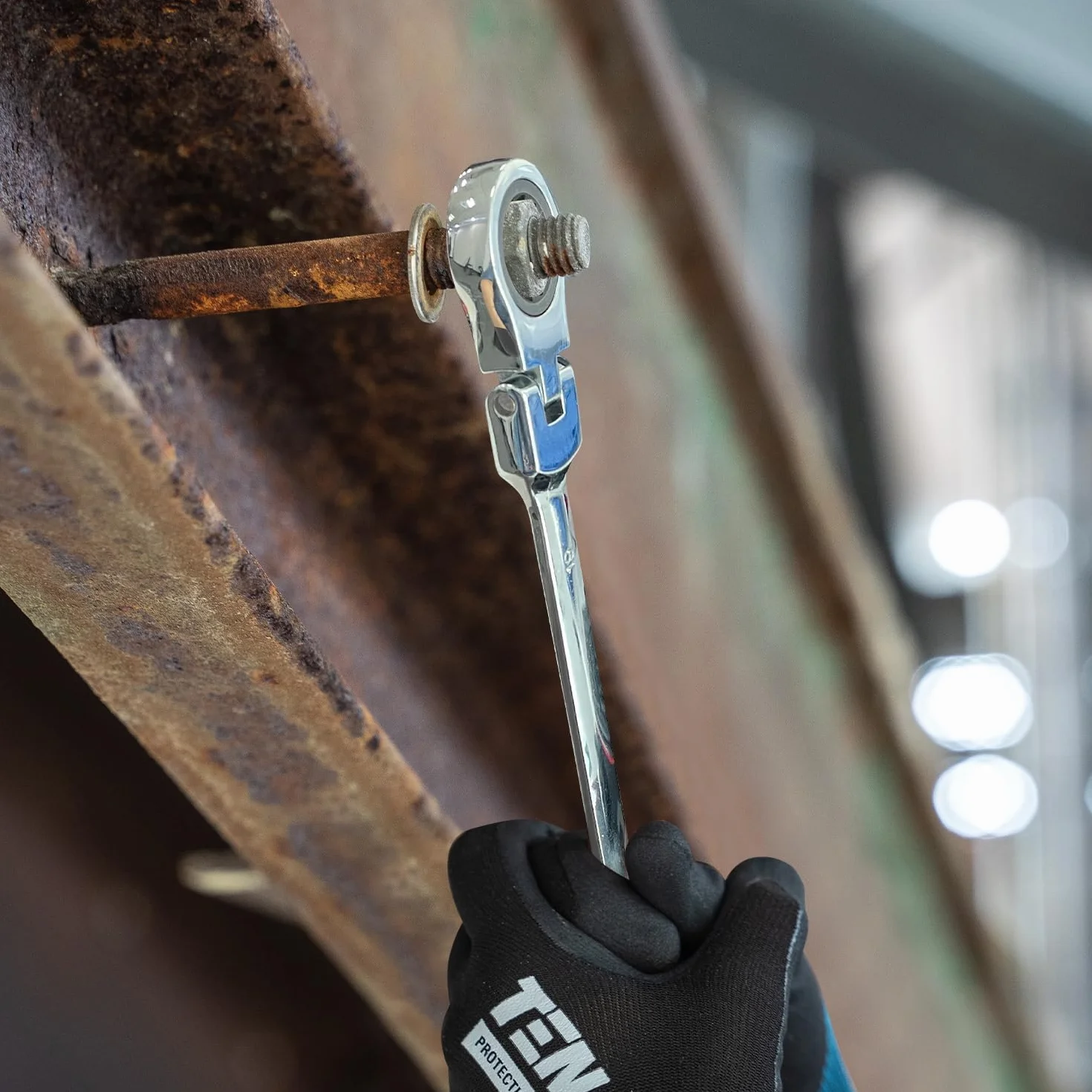 Juego de 8 llaves combinadas de trinquete de cabeza flexible, llave métrica de acero al cromo vanadio de 8 a 19 mm, llaves de trinquete de anillo de engranaje con bolsa rodante