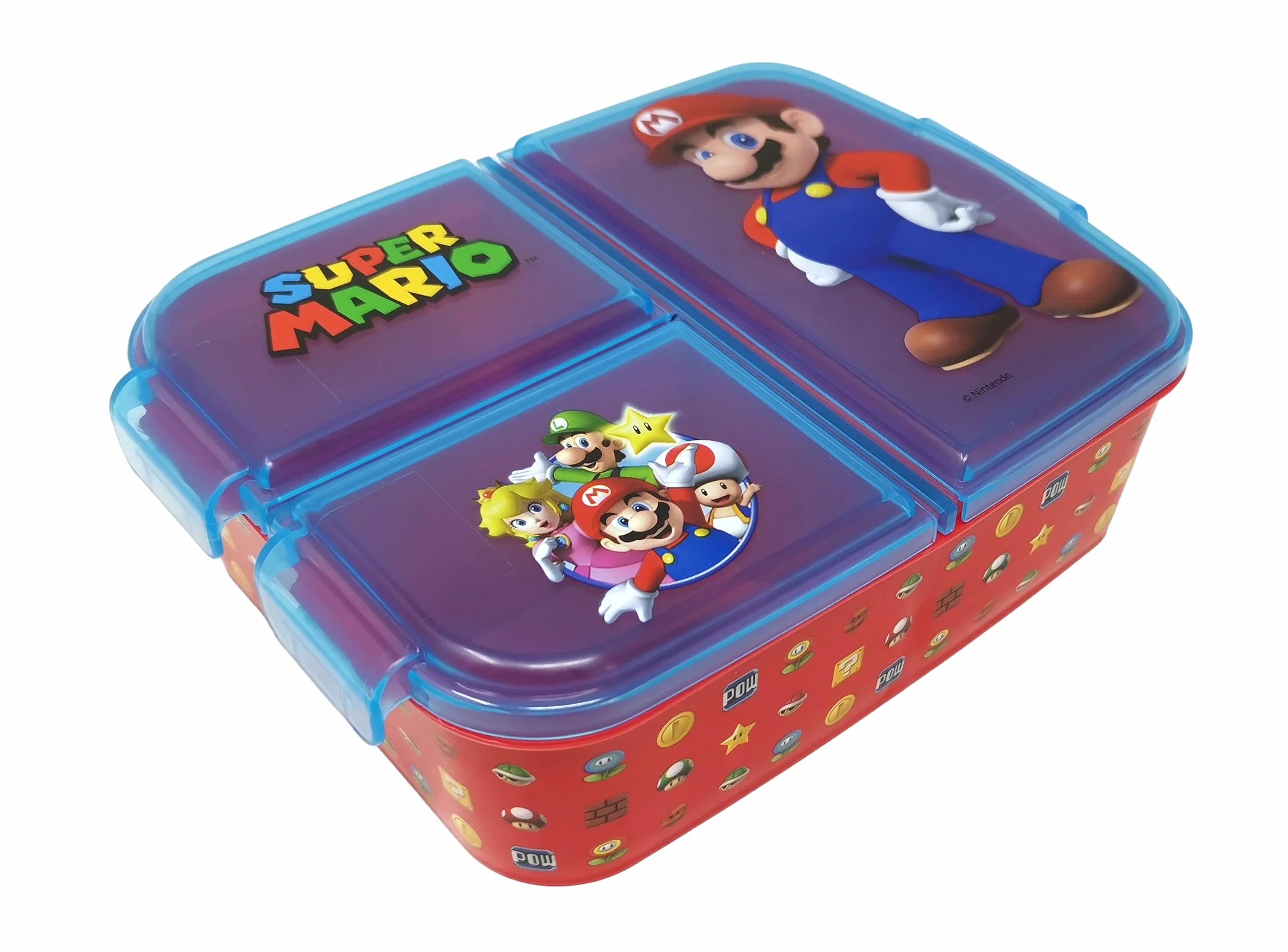 Fiambrera para niños Super Mario, plástico sin BPA, compartimentos