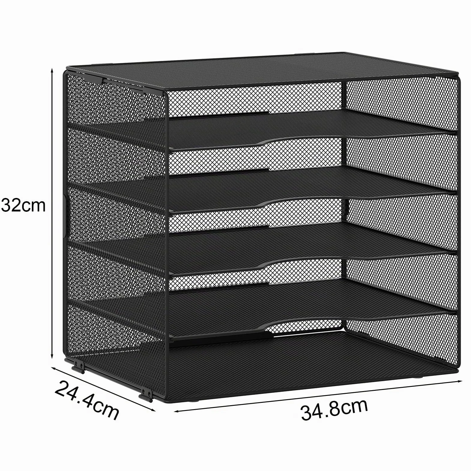 EasyPAG 5 Niveles Metal Malla Bandeja Archivador Organizador Oficina Soporte Documentos Clasificador Papeles Almacenamiento Escritorio Estante Folios Negro