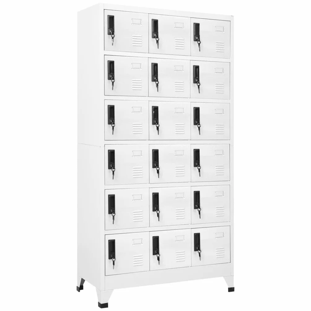 Taquillas metalicas 18 puertas con llave Blanco