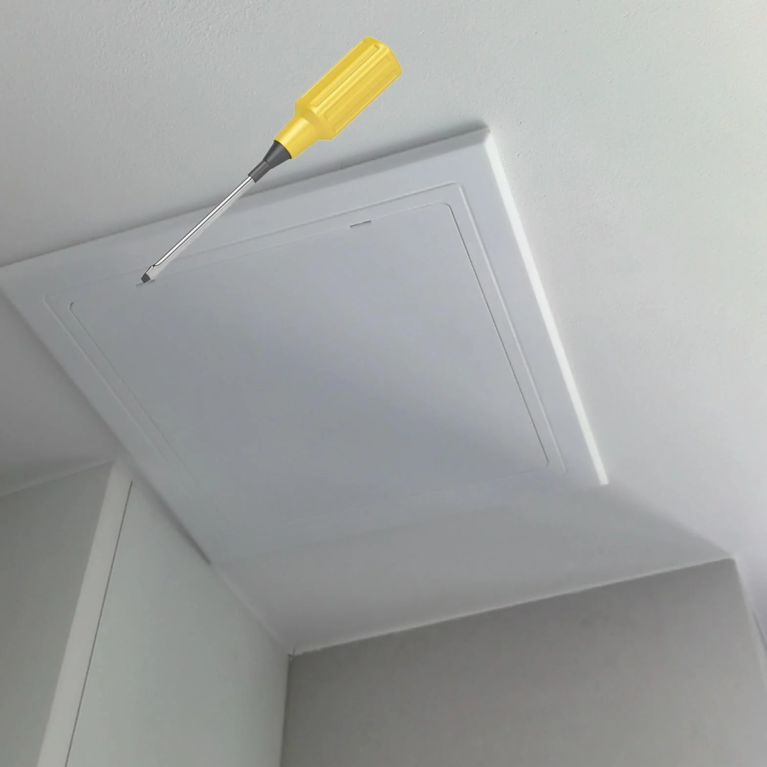 Genérico Trampilla Pladur Panel de Acceso Autoadhesivo para Techo y Pared, Puerta de Servicio de Plomería de Plástico Pequeña, Puerta de Acceso Al Ático Impermeable(White,300x300mm(11 3/4x11 3/4"))