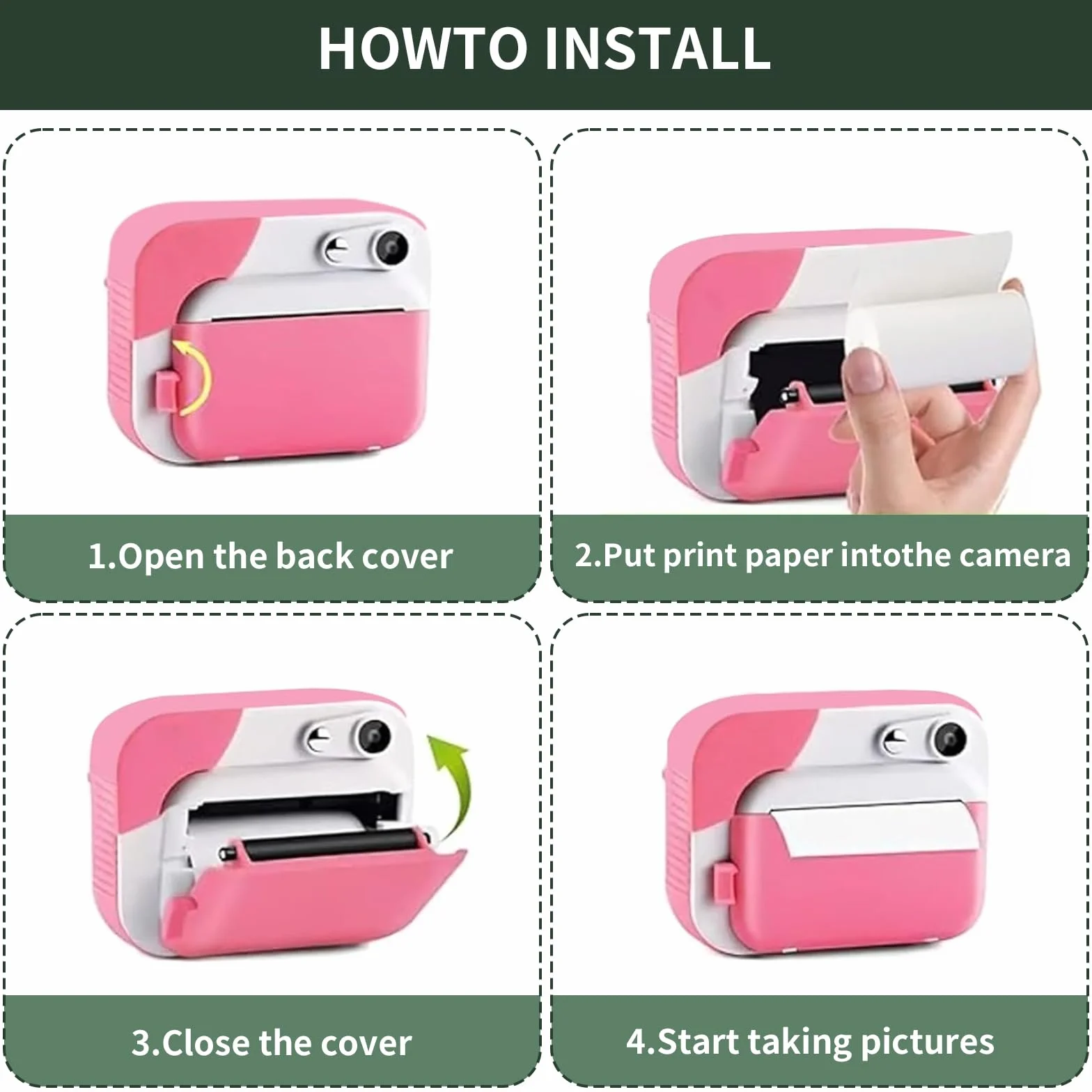 Pack de 10 Rollos de Papel Adesivo para Mini Impresora, Papel Termico para Cámara, Rollo para Impresora Térmica, Fácil de Reemplazar, Compatible con la mayoría de las cámaras de impresión.