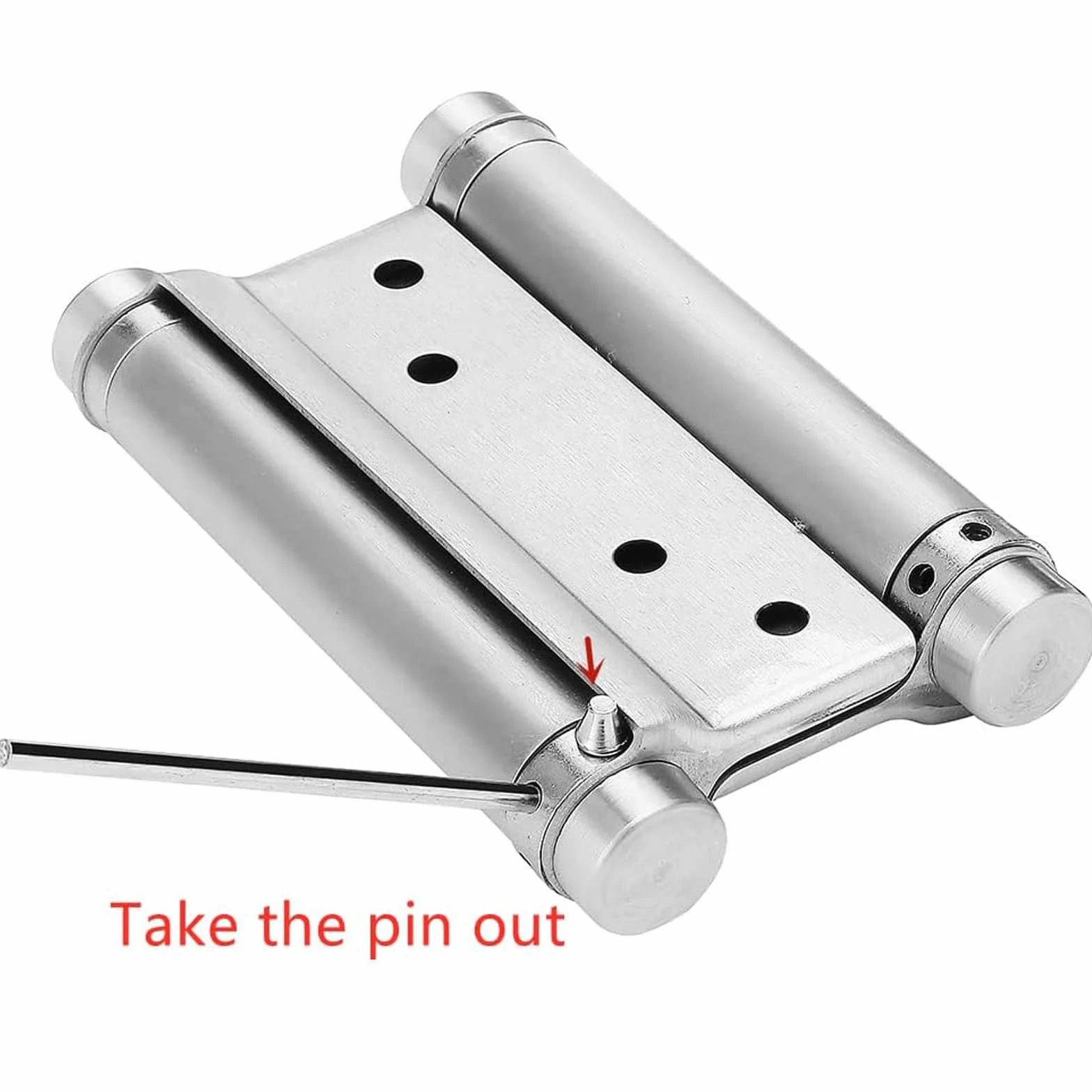4" 100mm Bisagras de Acero Inoxidable de Doble Acción, para Puertas Batientes Dobles para Puertas Internas y Externas de Cocina de Salón(4 PCS Plata)