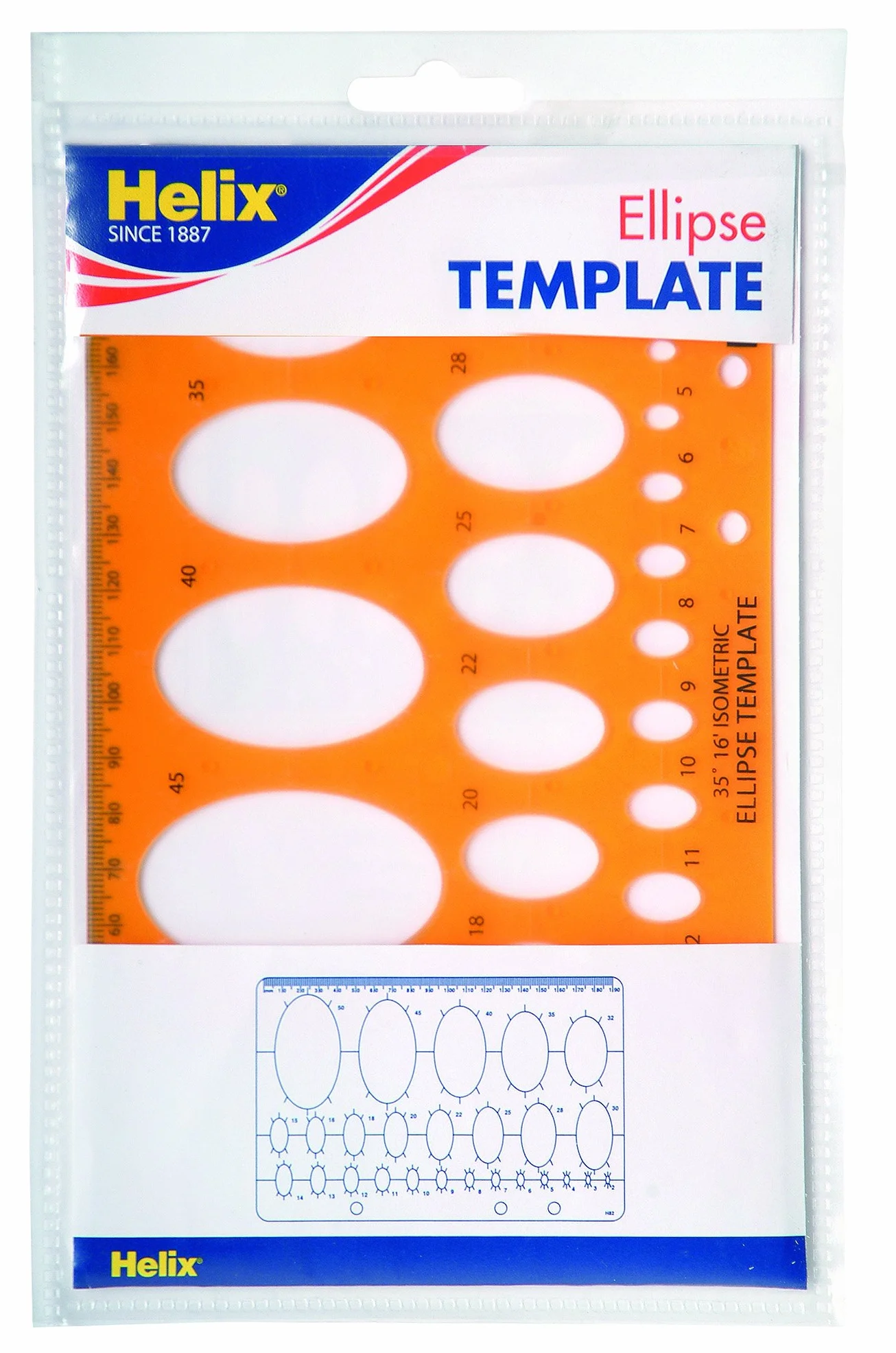 Helix Stencil Template Elipse Amarillo