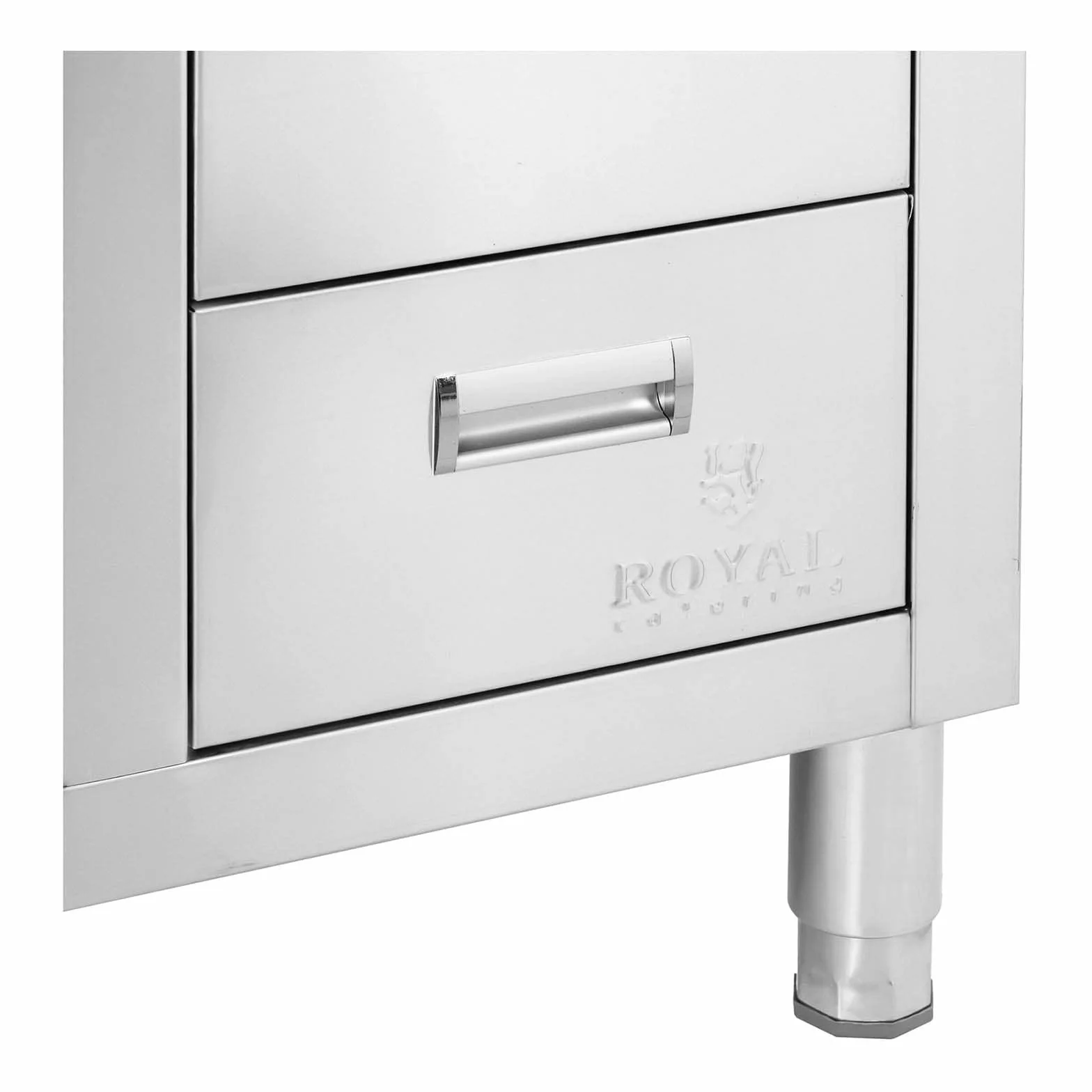 Royal Catering Fregadero Industrial de Cocina RC-IKS10 (Cuba: 400 x 400 x 300 mm, Con armario, Fabricado en acero inoxidable)