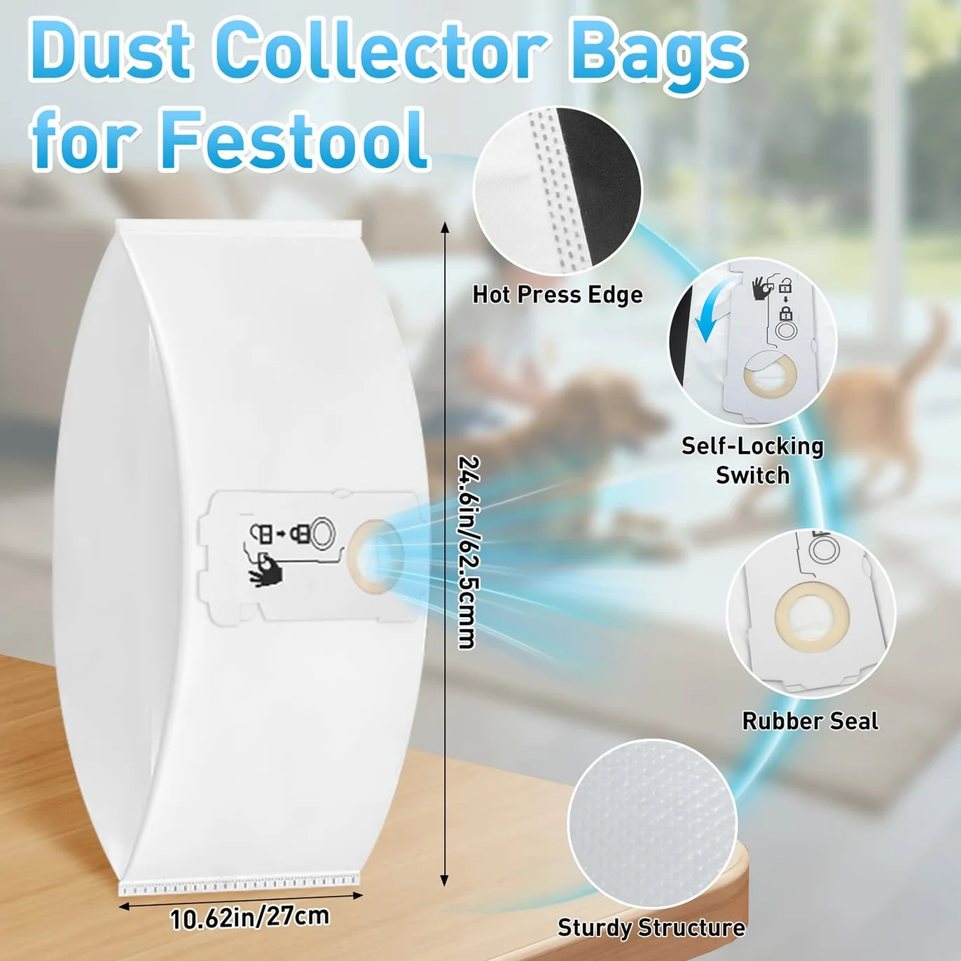 SELFCLEAN SC-FIS-CT MINI/MIDI-2/5 - Bolsas de filtro compatibles con Festool CT Mini/CT Midi/CT Midi I/CTC Mini/Midi/CT 15 (12 unidades, modelos a partir de 2019)