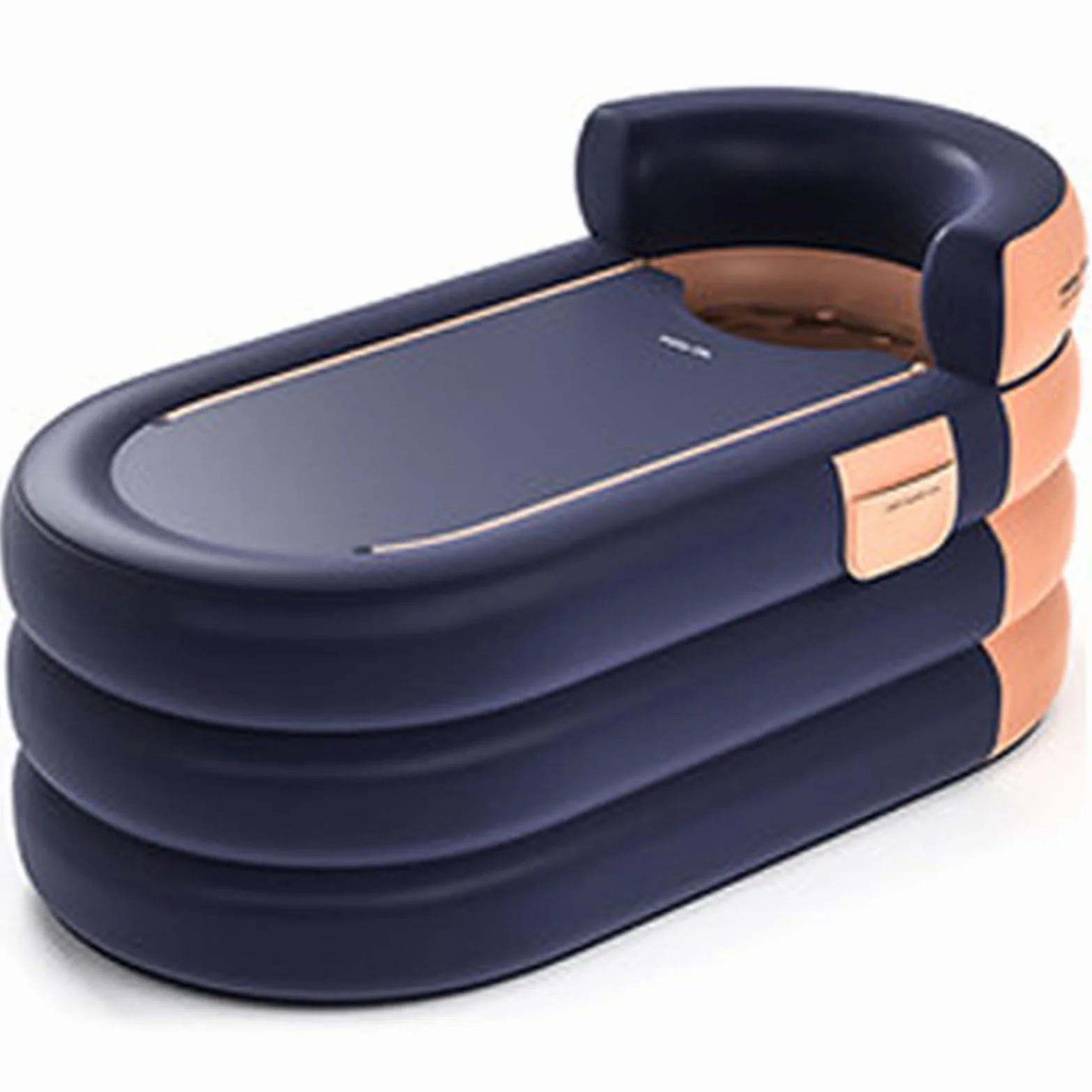 Bañera hinchable con respaldo trasero, bañera inflable plegable para adultos, 6 capas de acolchado de algodón con sistema de drenaje inferior y lateral para spa en casa