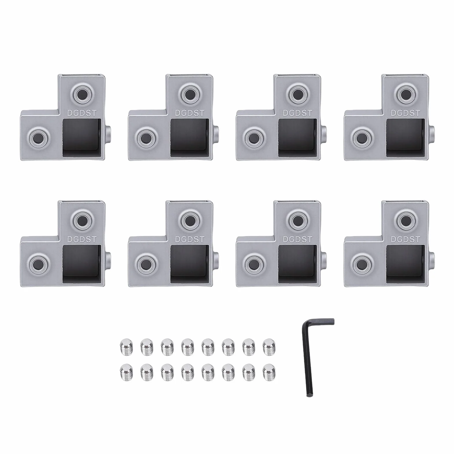 Annadue Conector de Tubo Cuadrado de Aluminio, Acoplador de Esquina de Tubo de Abrazadera de 90 Grados, 1 Pulgada, 3 Vías, en Forma de L, para Pasamanos, Cerca de Estante