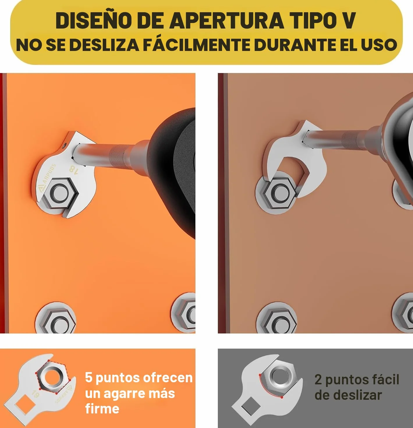 ANPUDS Juego de Llaves de Garra 3/8", 15 Piezas Métricas Llave Dinamométrica Boca Abierta con Diseño en V con Barras Extensión 75/125mm, Adaptador 1/2''-3/8'' y Caja Almacenamiento Portátil