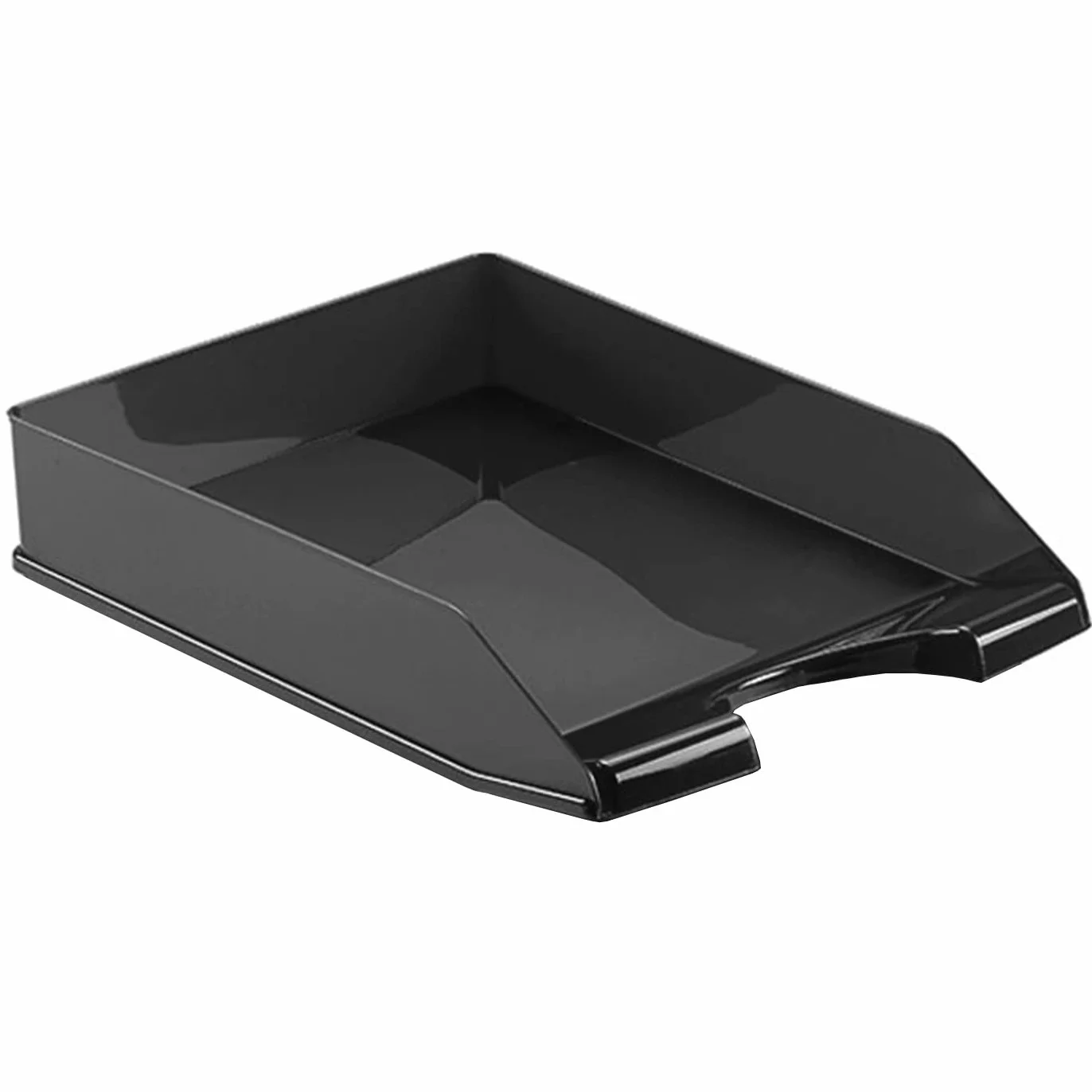 Pack de 5 Bandejas de Oficina Apilable Plástico Organizador Documentos A4 Negro 6,5 x 25,5 x 35 cm