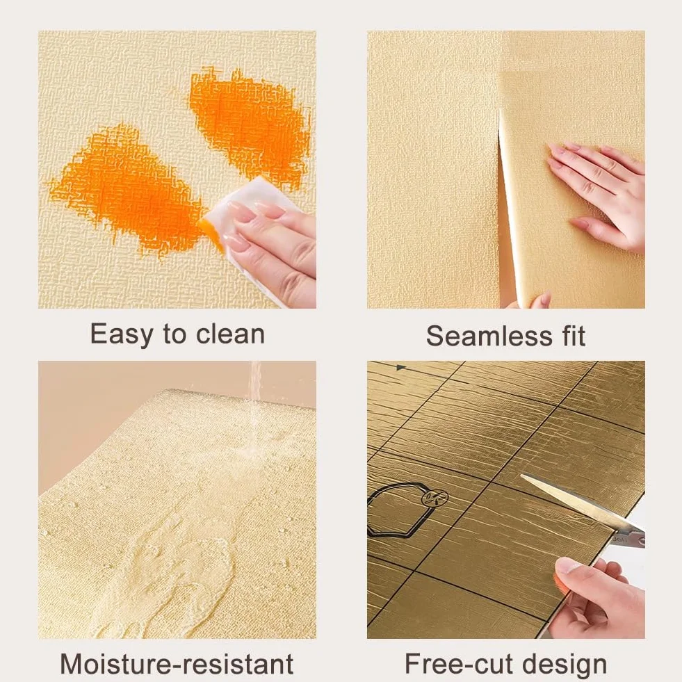 Rodillo de papel pintado aislante autoadhesivo de espuma XPE | Varios tamaños multicolor para aislamiento de paredes interiores: panel de estructura de lino 3D (rosa 3 mm, 50 x 1000 cm)