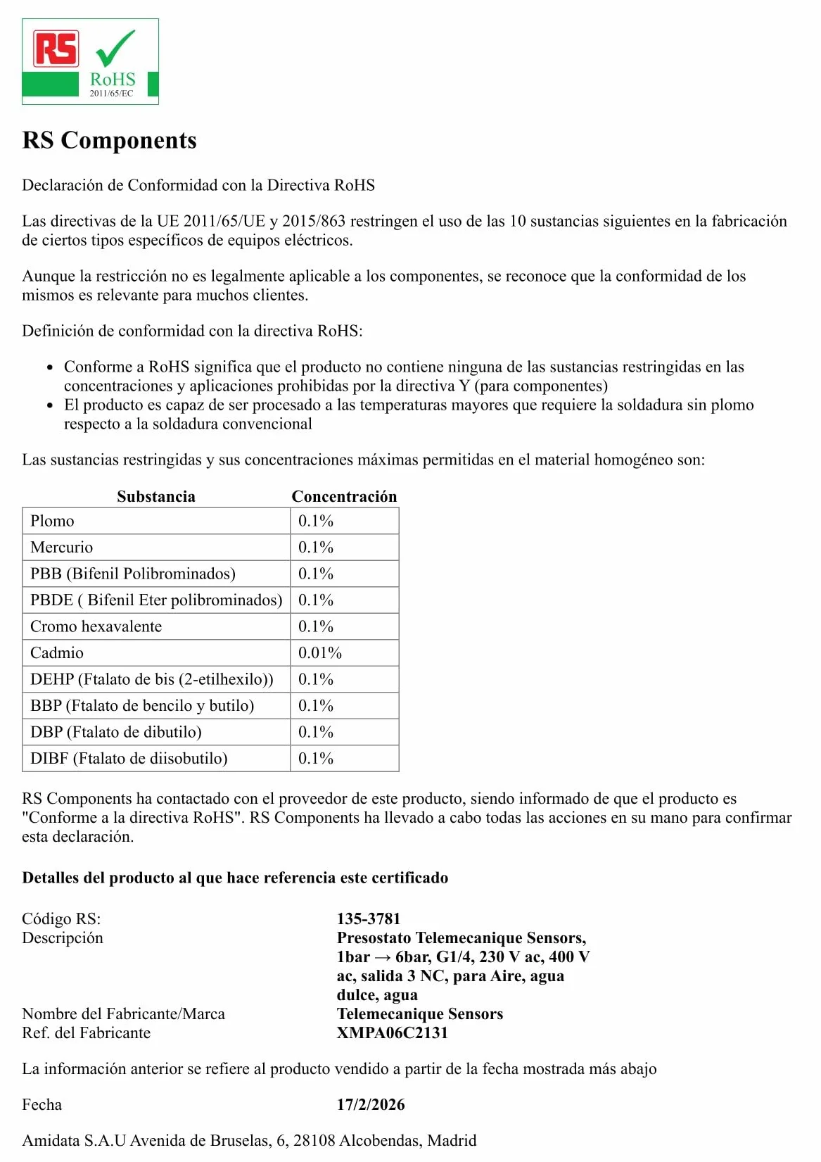 Presostato profesional para uso con bombas de agua y grupos de presión hidroneumáticos. HASTA 12 BAR