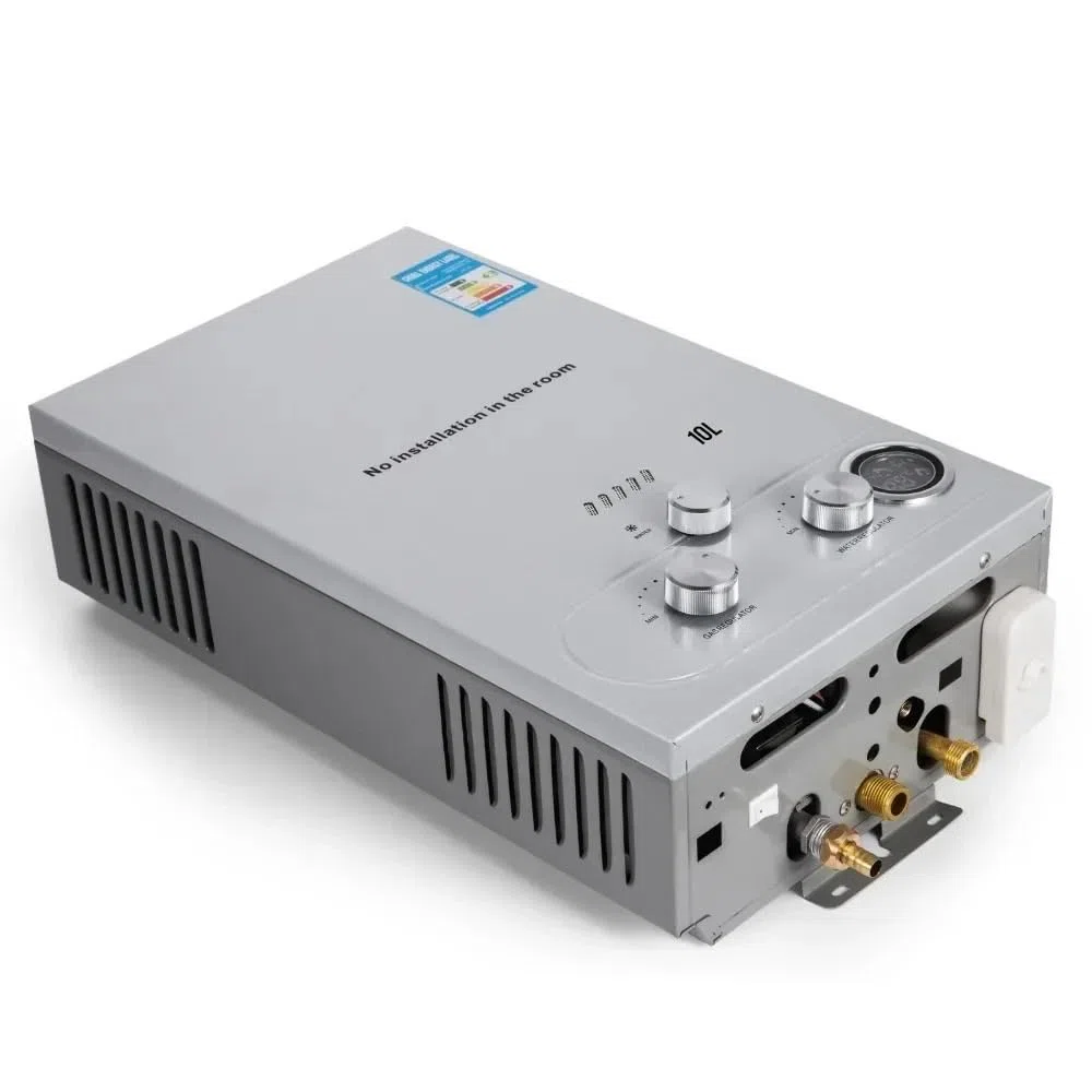 Calentador de agua instantáneo a gas natural licuado (GLP), caldera de gas butano/propano (6-18 L), calentador de GLP for electrodomésticos de exterior.(LNG,10L)