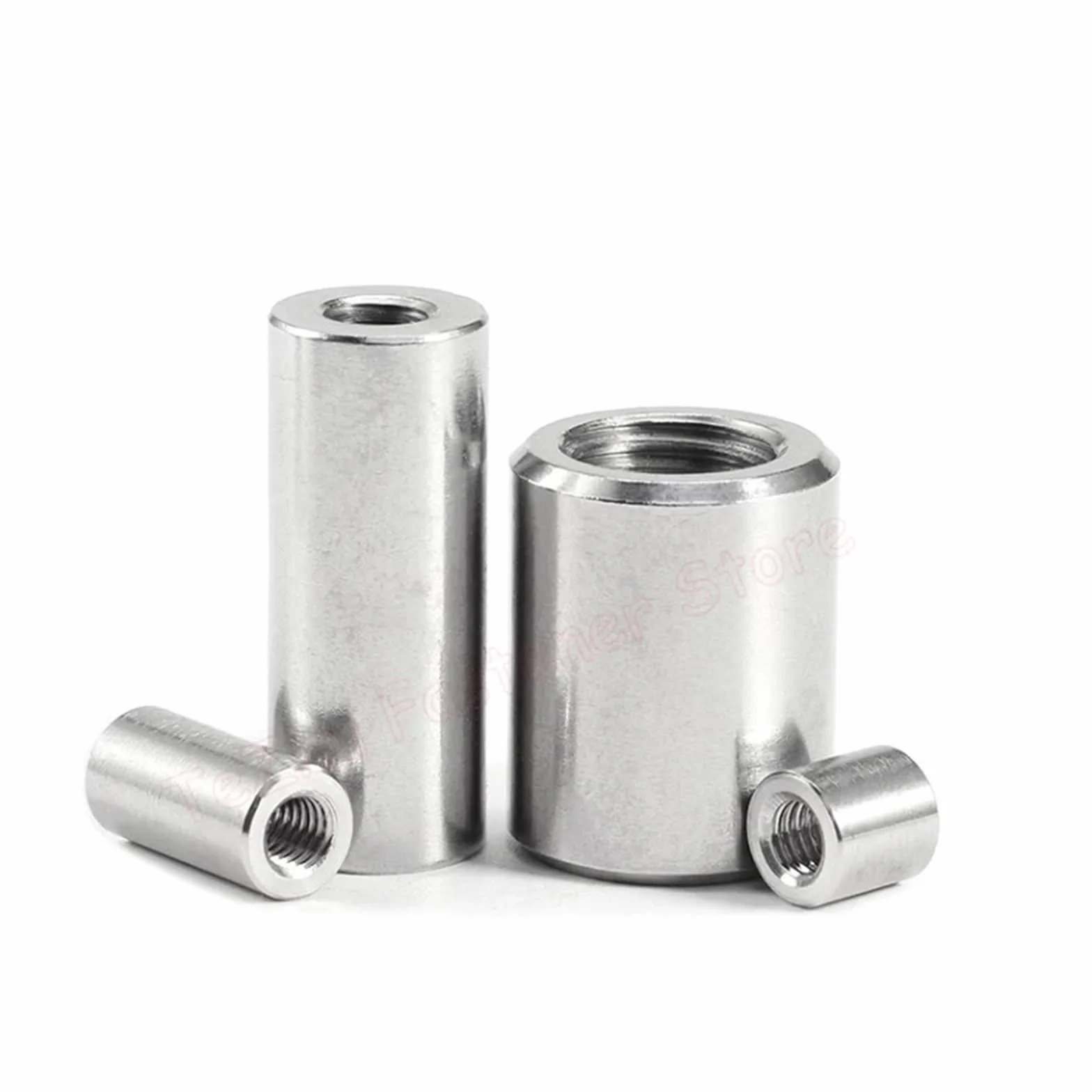 Tuerca de acoplamiento redonda larga, de acero inoxidable 304, M12, M14, M16, M20, varios tamaños, 1 pieza (M12 x 16 x 35 mm)(M16x24x50mm)