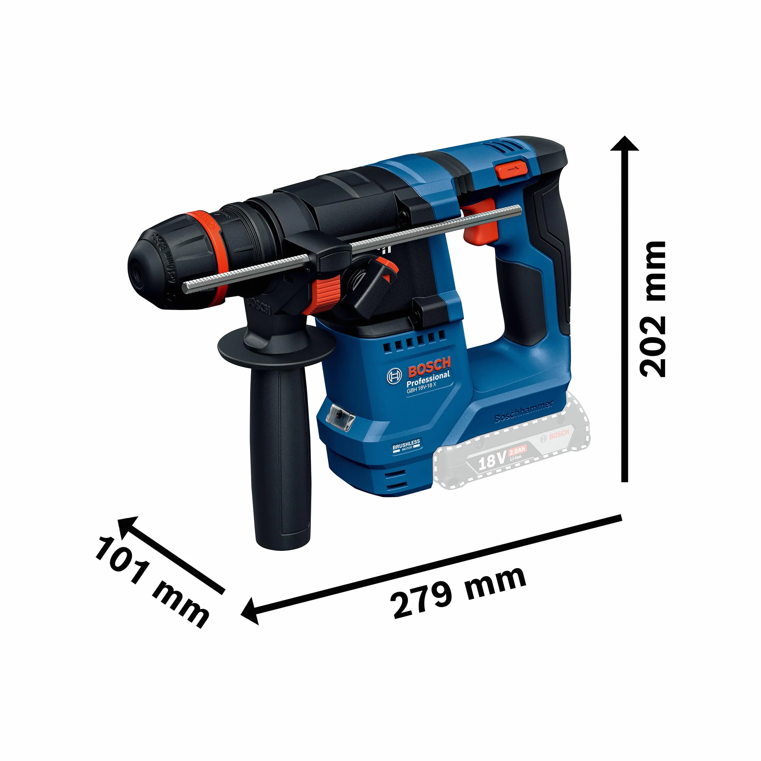 Bosch Professional 18V System martillo perforador a batería GBH 18V-18 X (ONECHUCK)