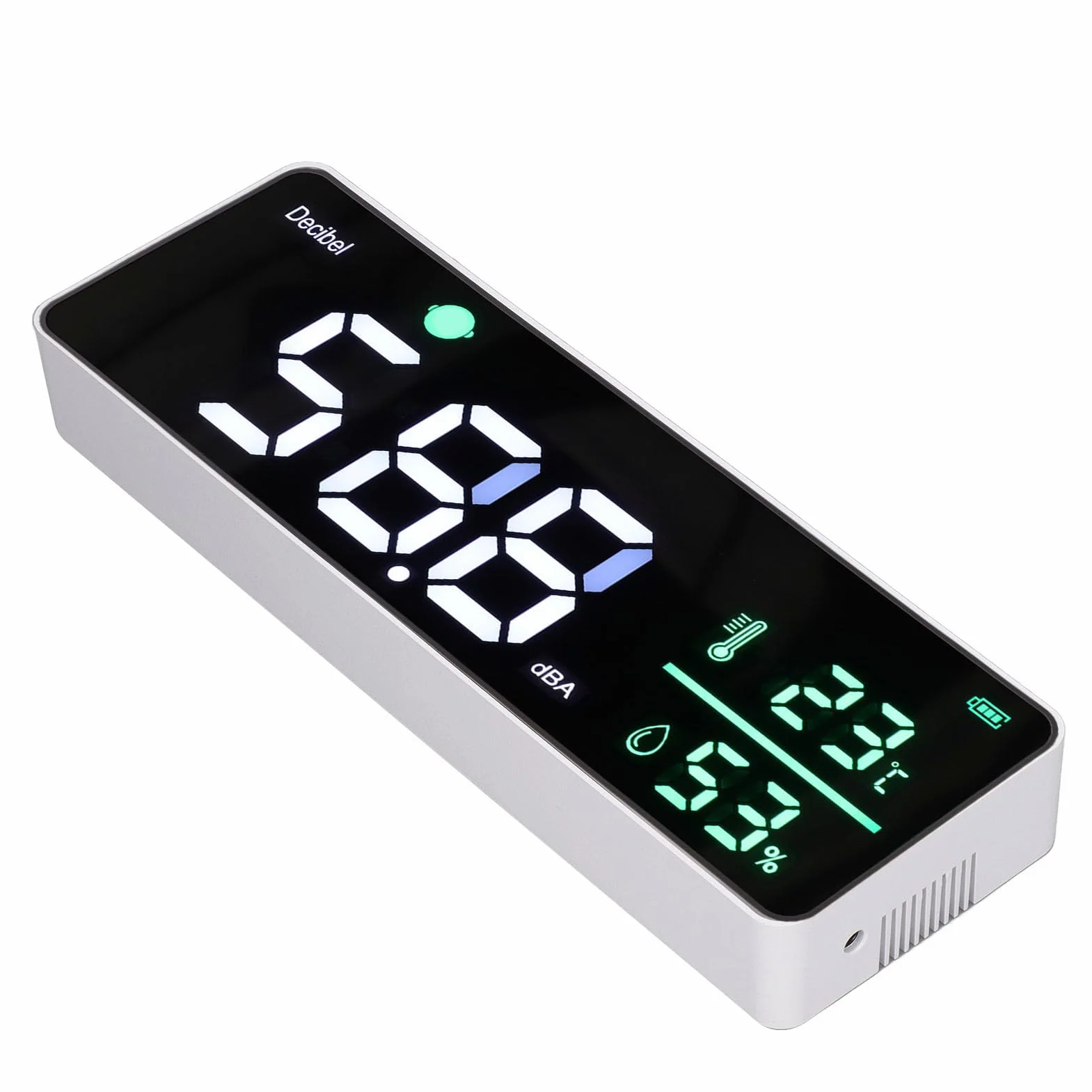 Medidor de Ruido Brillo Ajustable Multifunción Alarma de Pared Pantalla Clara Precisa con Cable USB