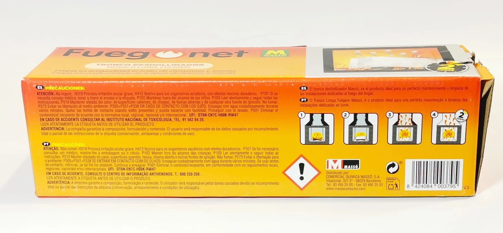 Tronco deshollinador para chimeneas y estufas. Pack de 2 uds. Antihollin de maxima eficacia
